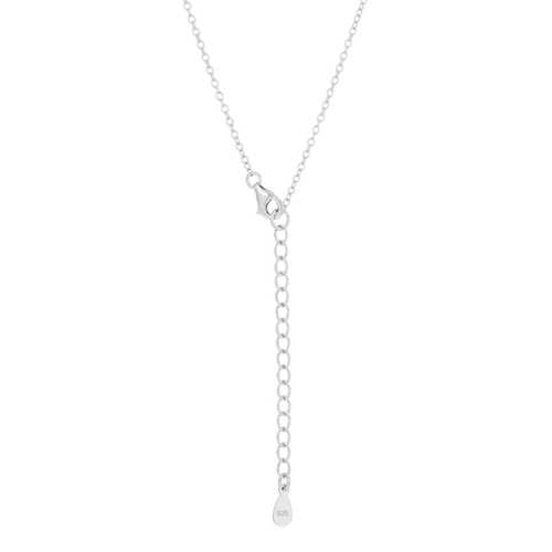 Elegant Cubic Zirconia Drop Necklace in Rhodium - Classic Dangle Pendant Jewelry for Women, Perfect for Weddings, Parties & Special Occasions