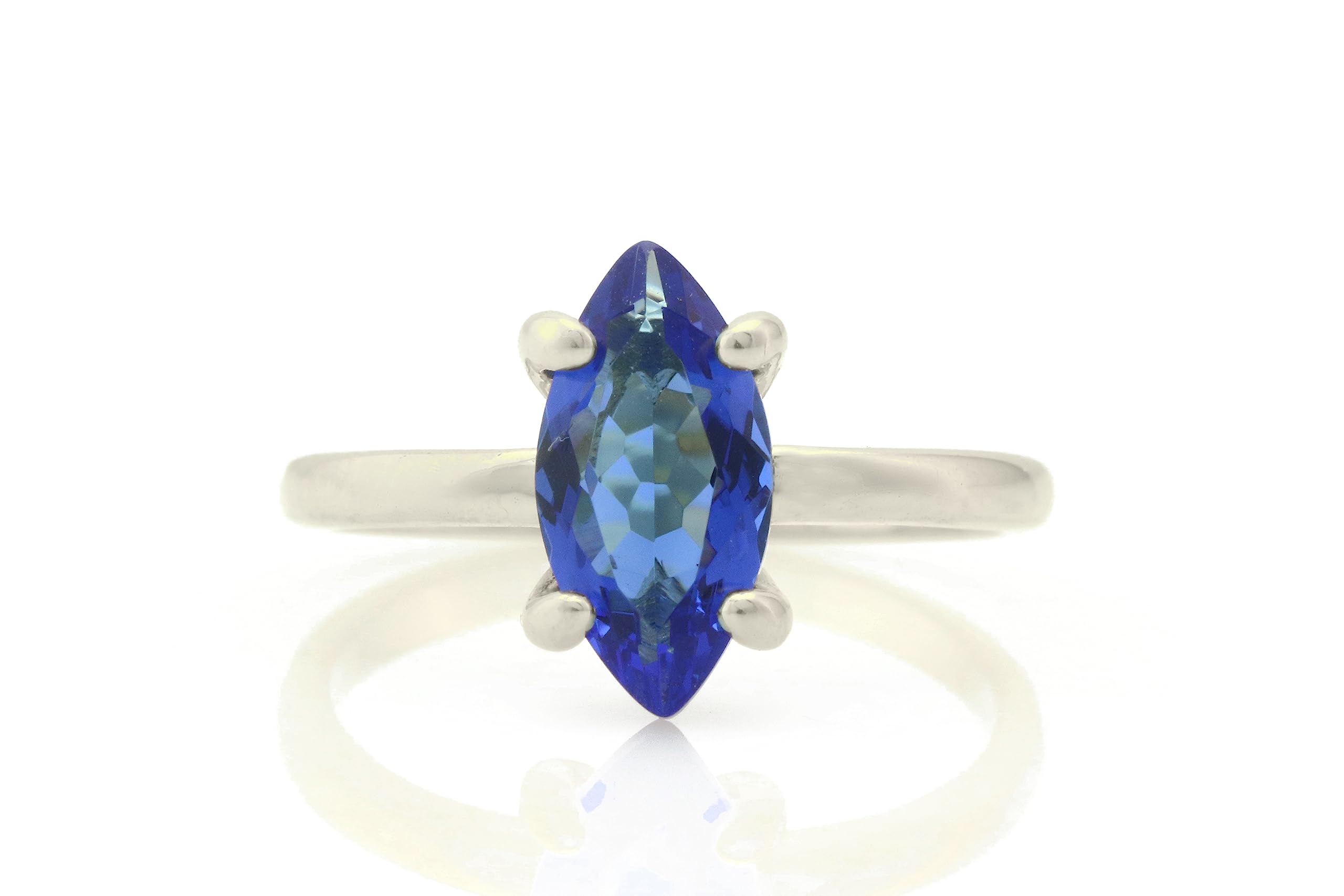 Exquisite Marquise Blue Sapphire Ring for Women - Elegant Promise, Engagement & Everyday Jewelry - Customizable with Engraving - Perfect Gift for Anniversaries, Birthdays & Special Occasions