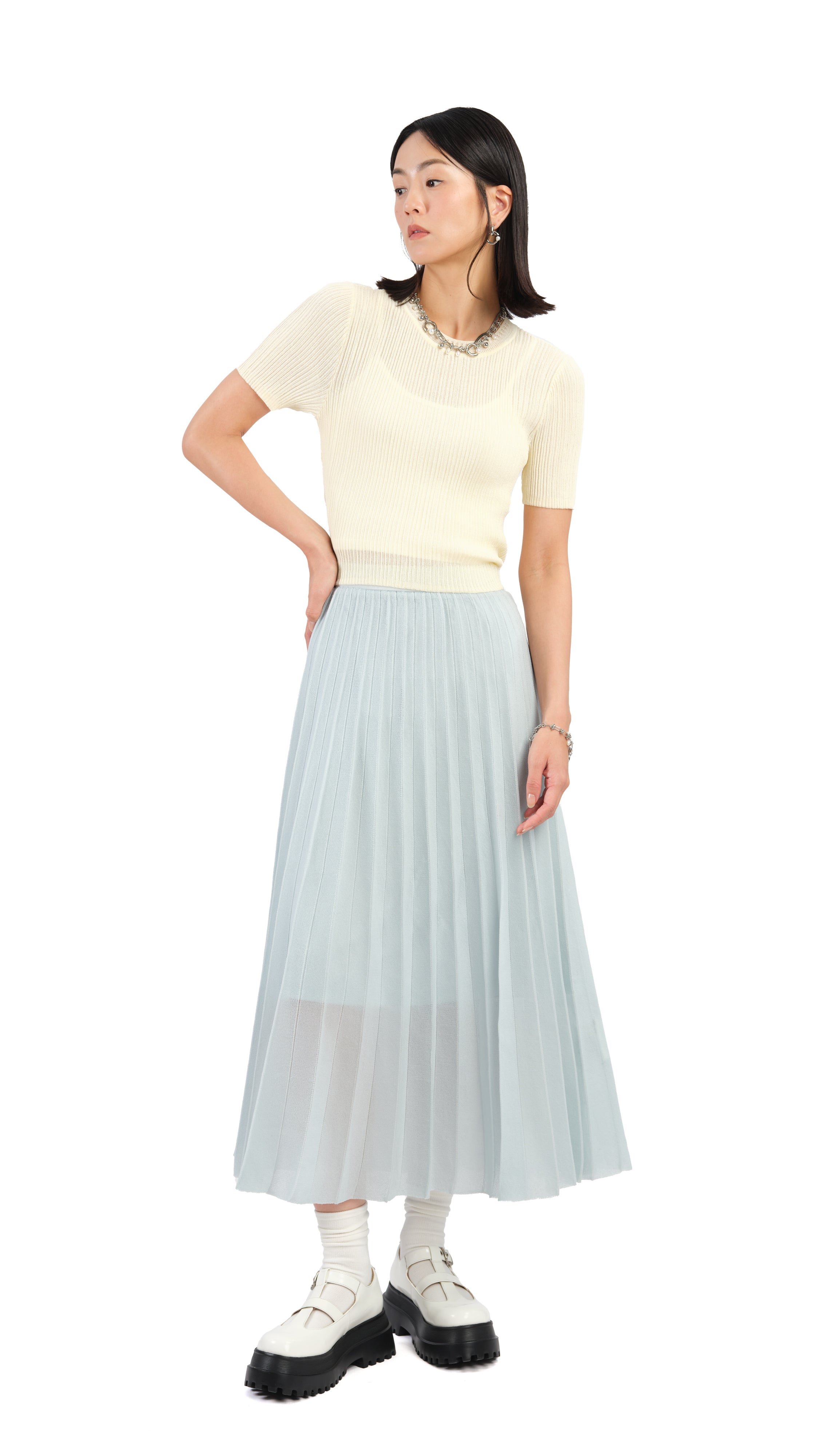 Elegant Sheer Knit Skirt for Women - Comfortable & Stylish A-Line Midi Skirt - Perfect for Casual Outings, Date Nights & Summer Fashion