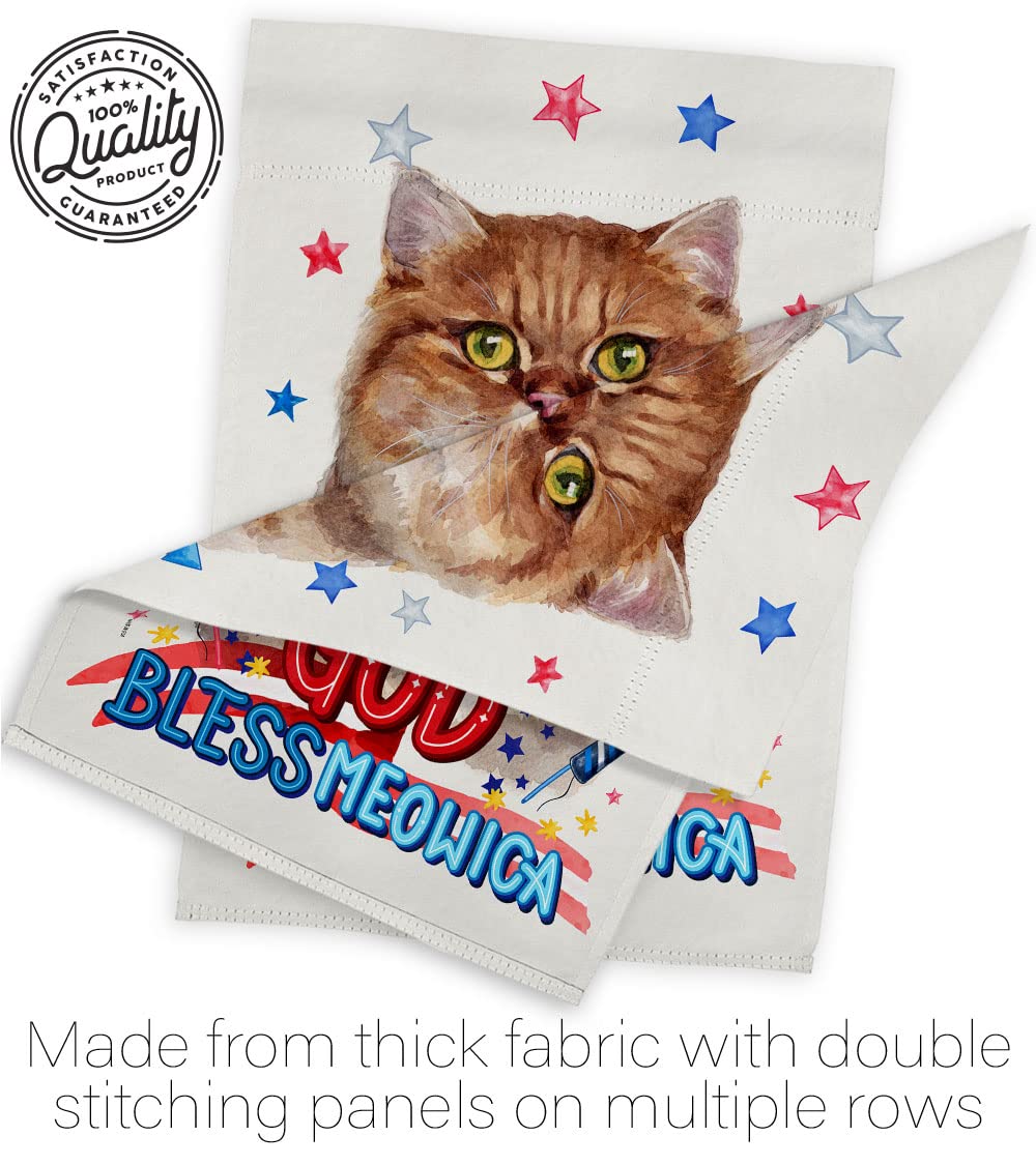British Short Hair Cat Garden Flag Set - Double-Sided Patriotic Pet Decor for Yard & Home