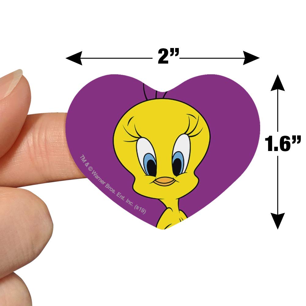 Looney Tunes Tweety Bird Heart Shaped Planner Stickers - Cute Cartoon Scrapbook Decals for Bullet Journals, DIY Crafts & School Supplies - Perfect for Scrapbooking, Gift Wrapping & Planner Decorations