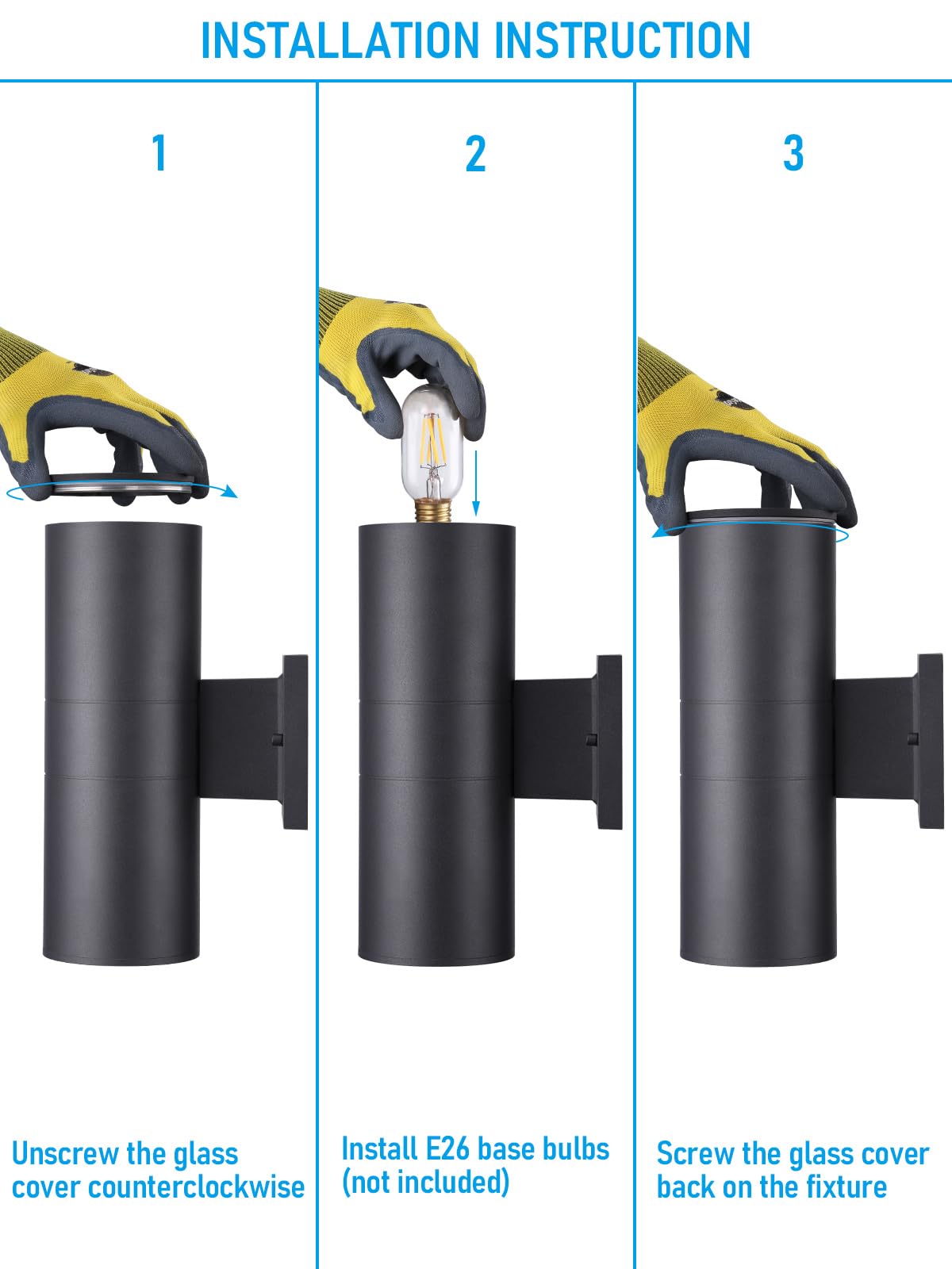 LEONLITE Modern Outdoor Cylinder Wall Lights 11.81