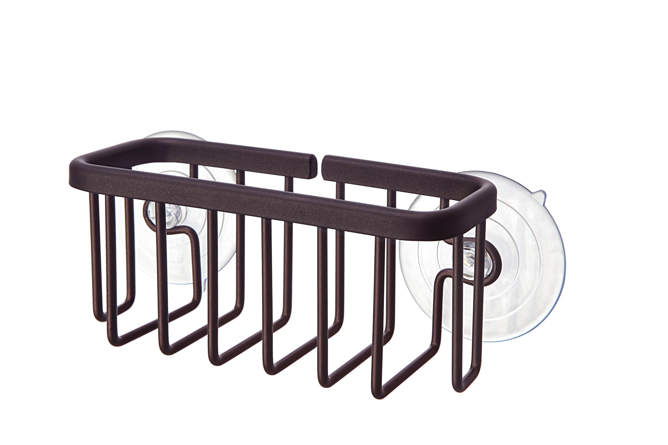 SunnyPoint NeverRust Aluminum Kitchen Sink Suction Holder - Sponge & Scrubber Organizer for Dishes, Soap Dispenser - Oil Bronze (6x2.5x2.75in) - Perfect for Kitchen & Bathroom Countertop Organization