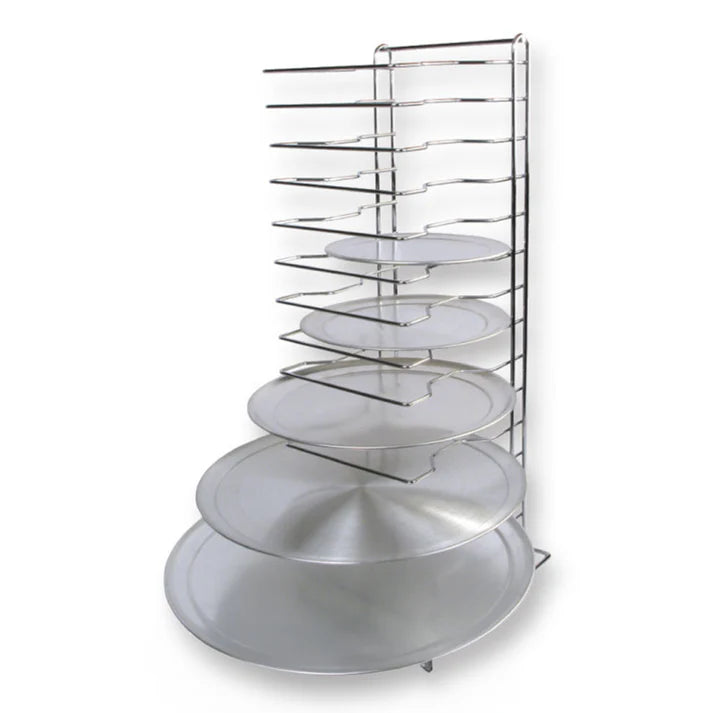 Winco 15-Shelf Commercial Pizza Pan Rack APZT 1015 - Heavy Duty Stainless Steel Baking Sheet Organizer for Restaurants, Pizzerias & Commercial Kitchens