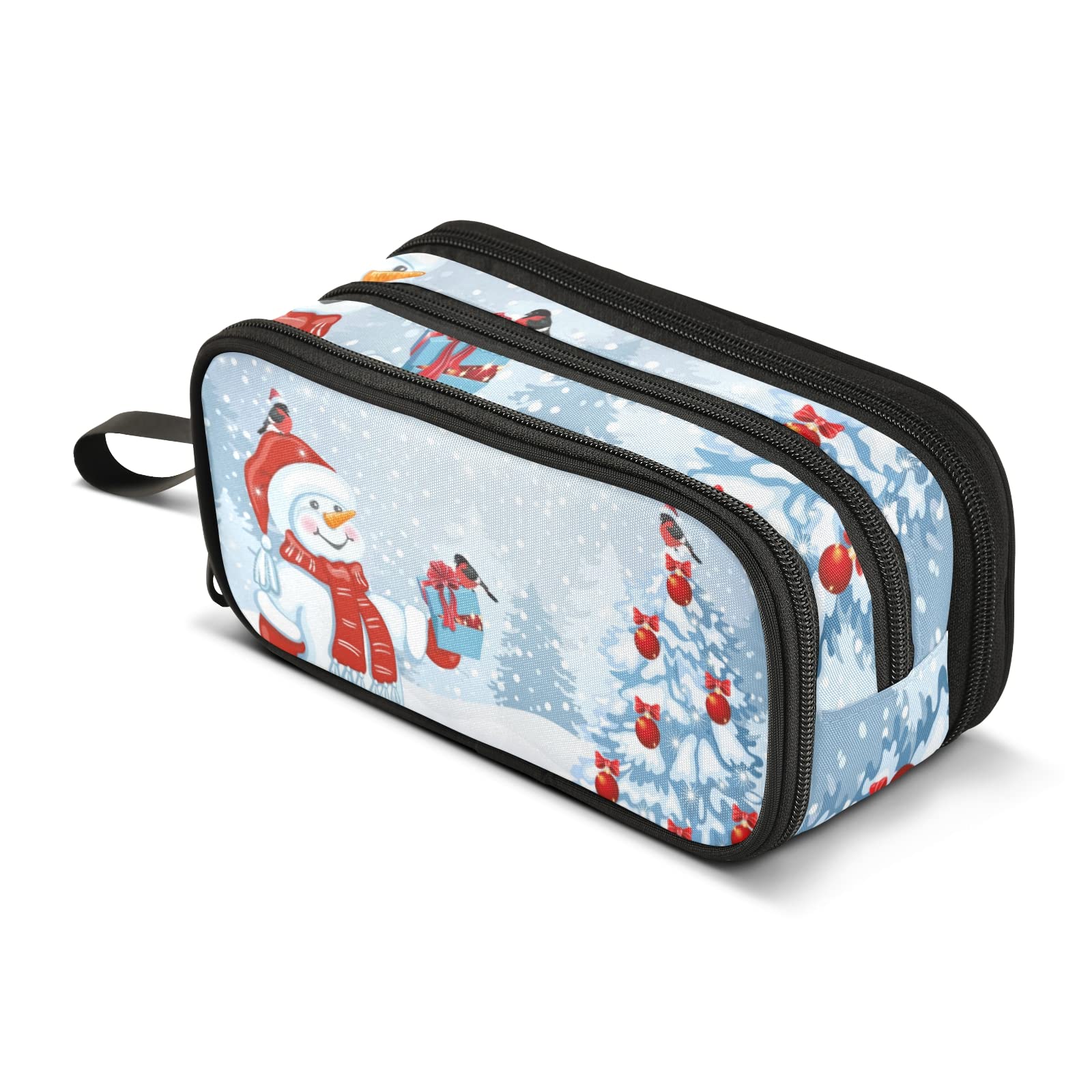 Snowman Bird Pencil Case - Large Capacity Cute Stationery Organizer for School, Office & Travel - Perfect for Students, Teens, Women & Men - Great Gift for Christmas & Back to School Season