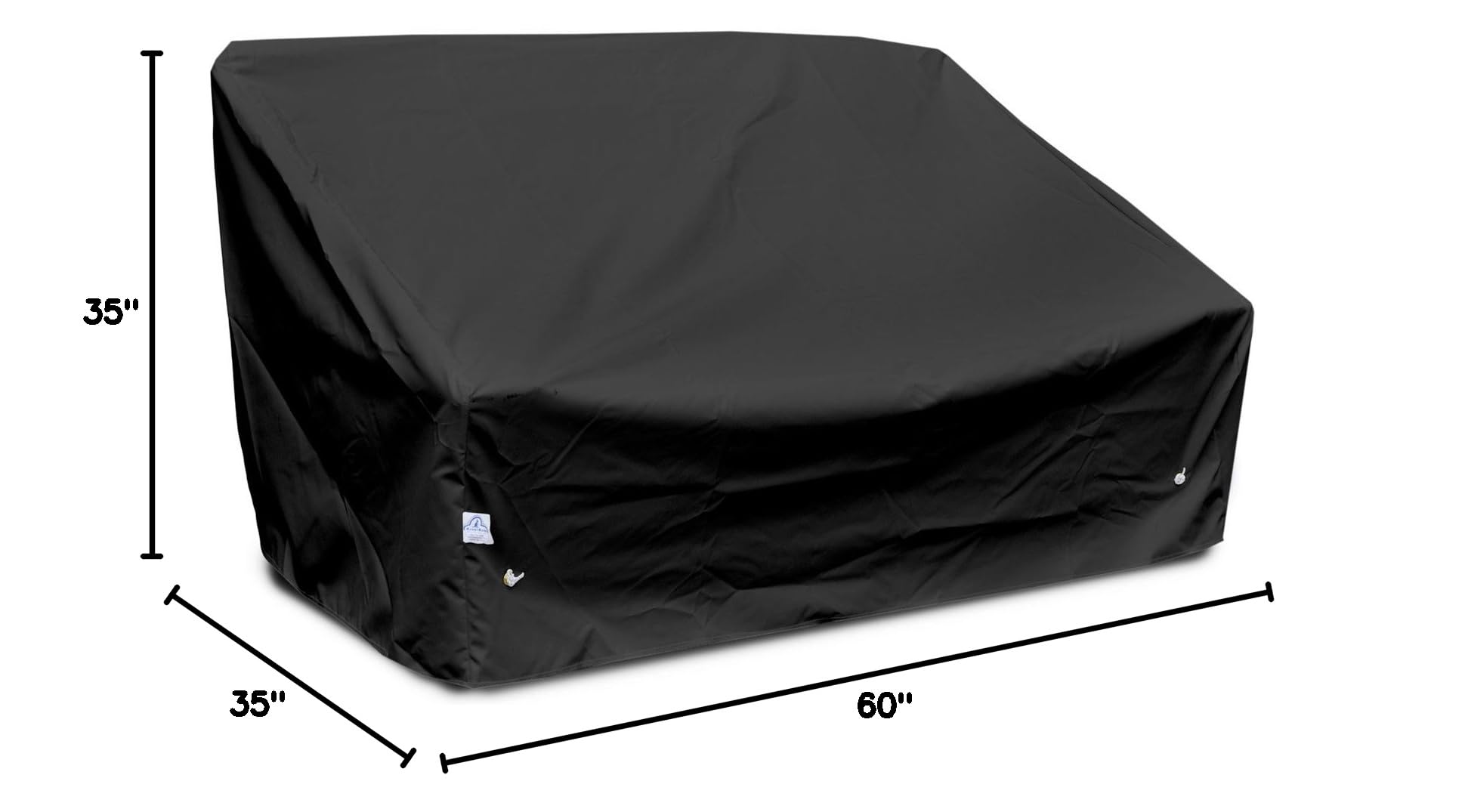 Waterproof Weathermax 79550 Deep Highback Loveseat/Sofa Cover - 60x35x35 Inches, Black - Outdoor Furniture Protection for Patio, Deck & Sunroom
