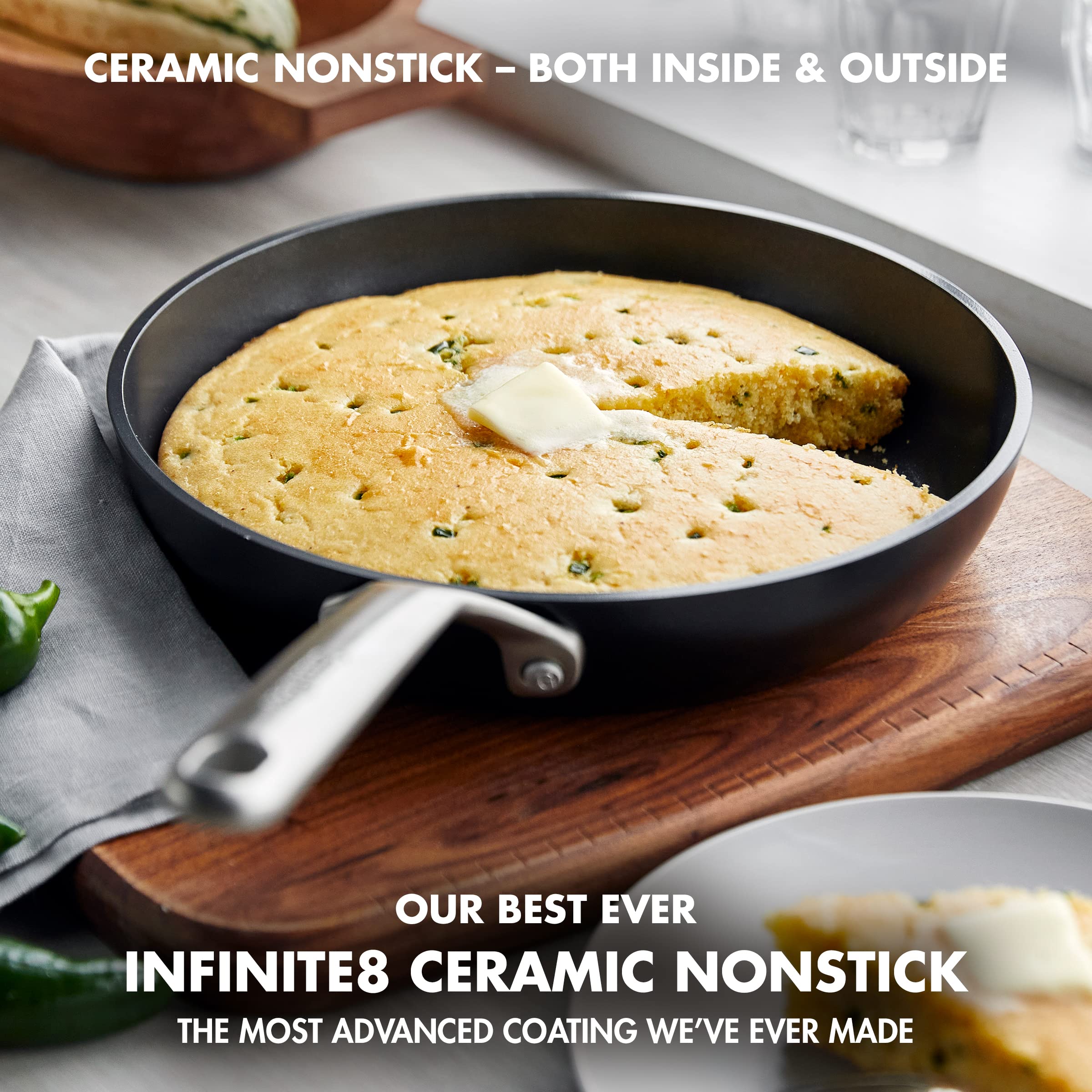 **GreenPan GP5 Healthy Ceramic Nonstick 10-Inch Frying Pan – Hard Anodized, Scratch-Resistant, Induction Compatible, Oven Safe & PFAS-Free – Perfect for Sautéing, Frying & Baking (Black)**