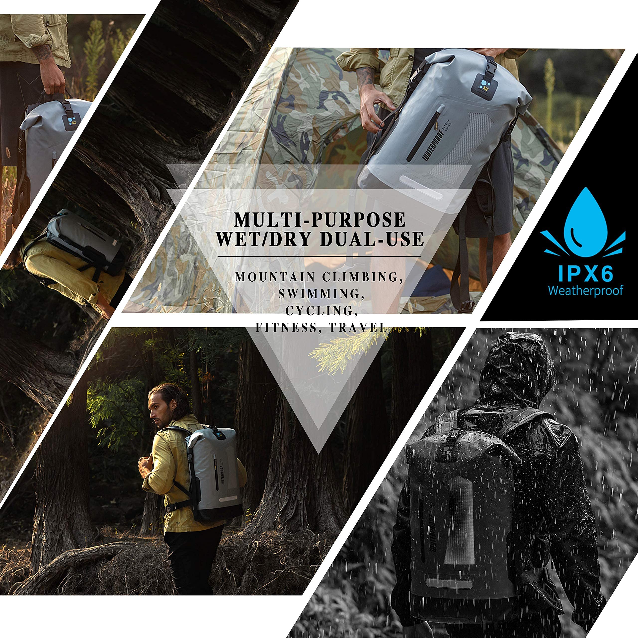 Waterproof Backpack Dry Bag 20L/30L/40L - Floating Waterproof Backpack for Men & Women - Kayak, Hiking, Camping, Beach & Water Sports Dry Sack