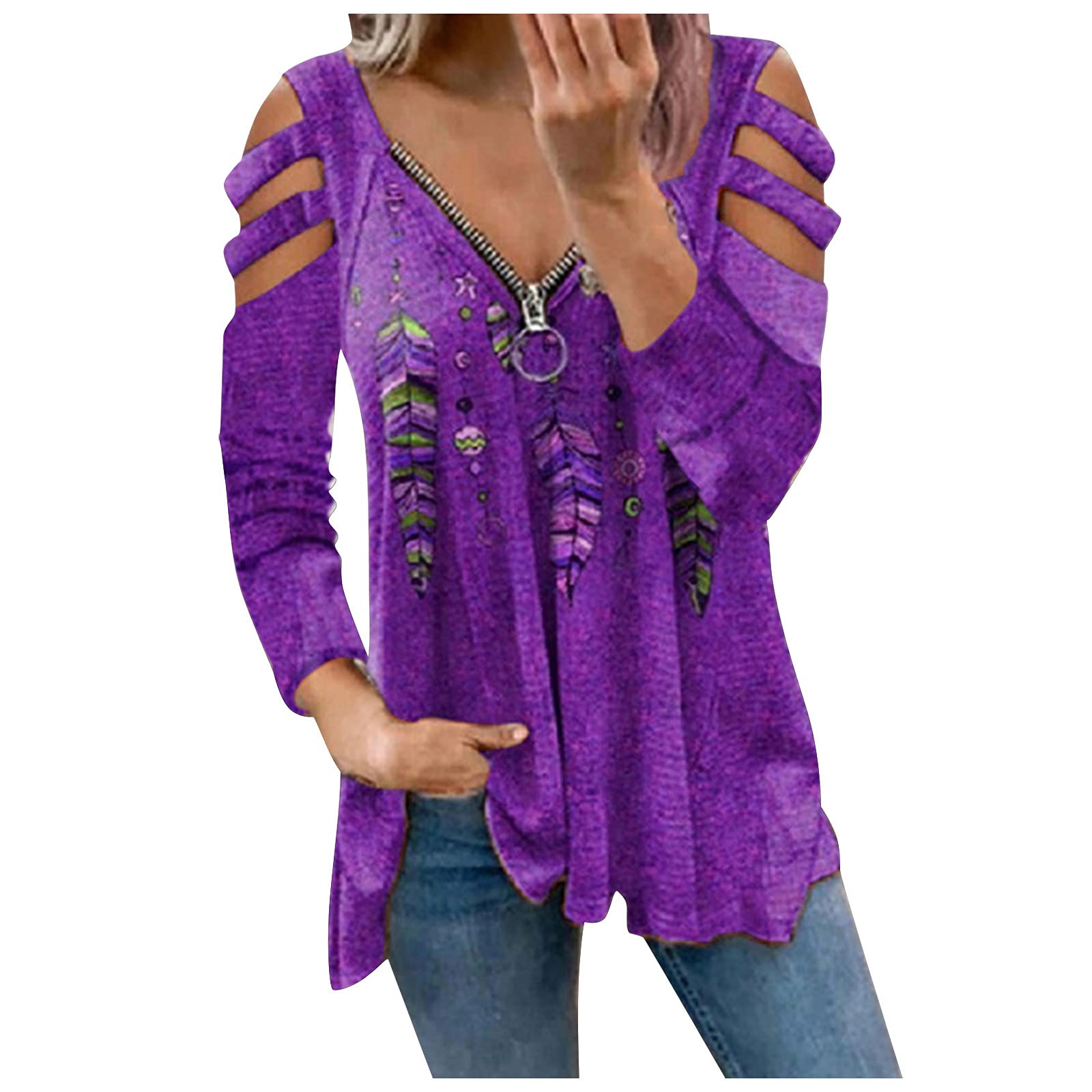 Women's Floral V-Neck Casual Blouse - Short & Long Sleeve Button Up Tunic Top for Women | Perfect for Office, Date Night & Spring Outfits