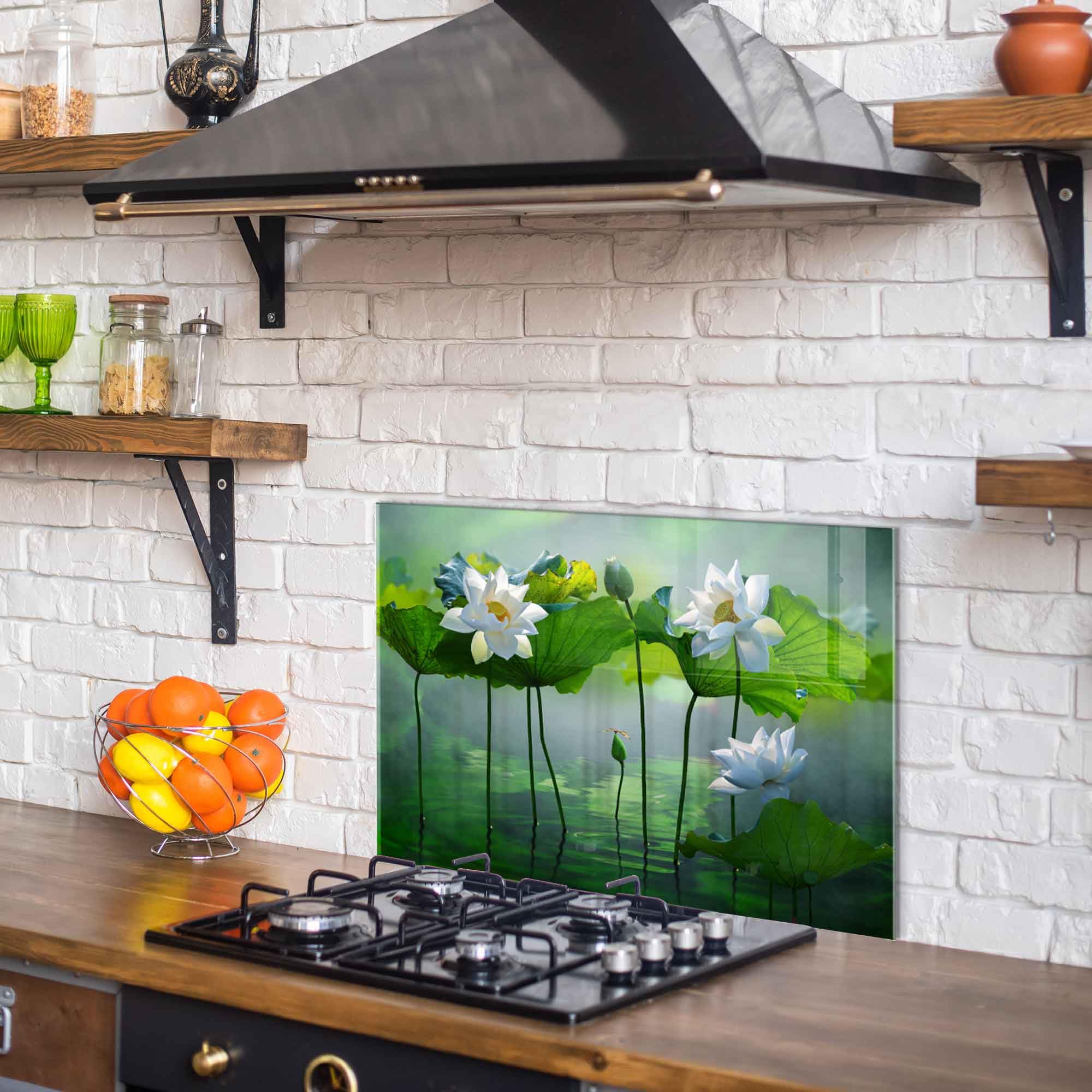 Premium Tempered Glass Kitchen Backsplash - 30x18 Inch Heat-Resistant Stove Splash Guard & Wall Decor for Modern Kitchens | Easy-to-Clean Splashback Tile for Sink & Countertop Protection | Perfect for Cooking, Baking & Home Renovation Projects