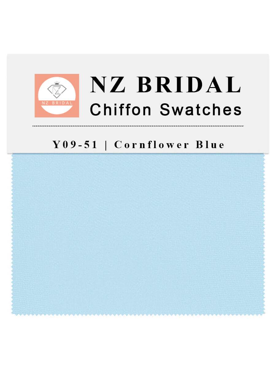 Cornflower Blue Chiffon Fabric Swatches - Premium Fabric Samples for Dresses, Scarves & DIY Crafts - Lightweight & Sheer Material for Sewing & Fashion Design