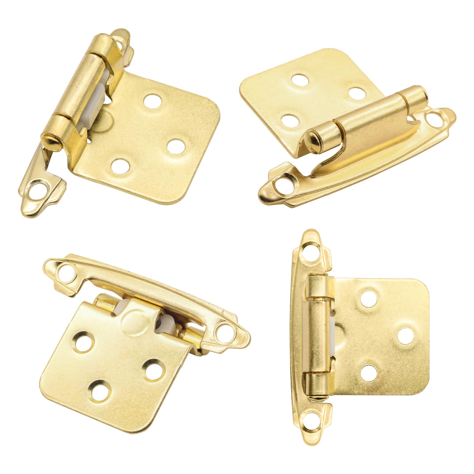 50 Pack (25 Pairs) Gold Cabinet Hinges - 1/2