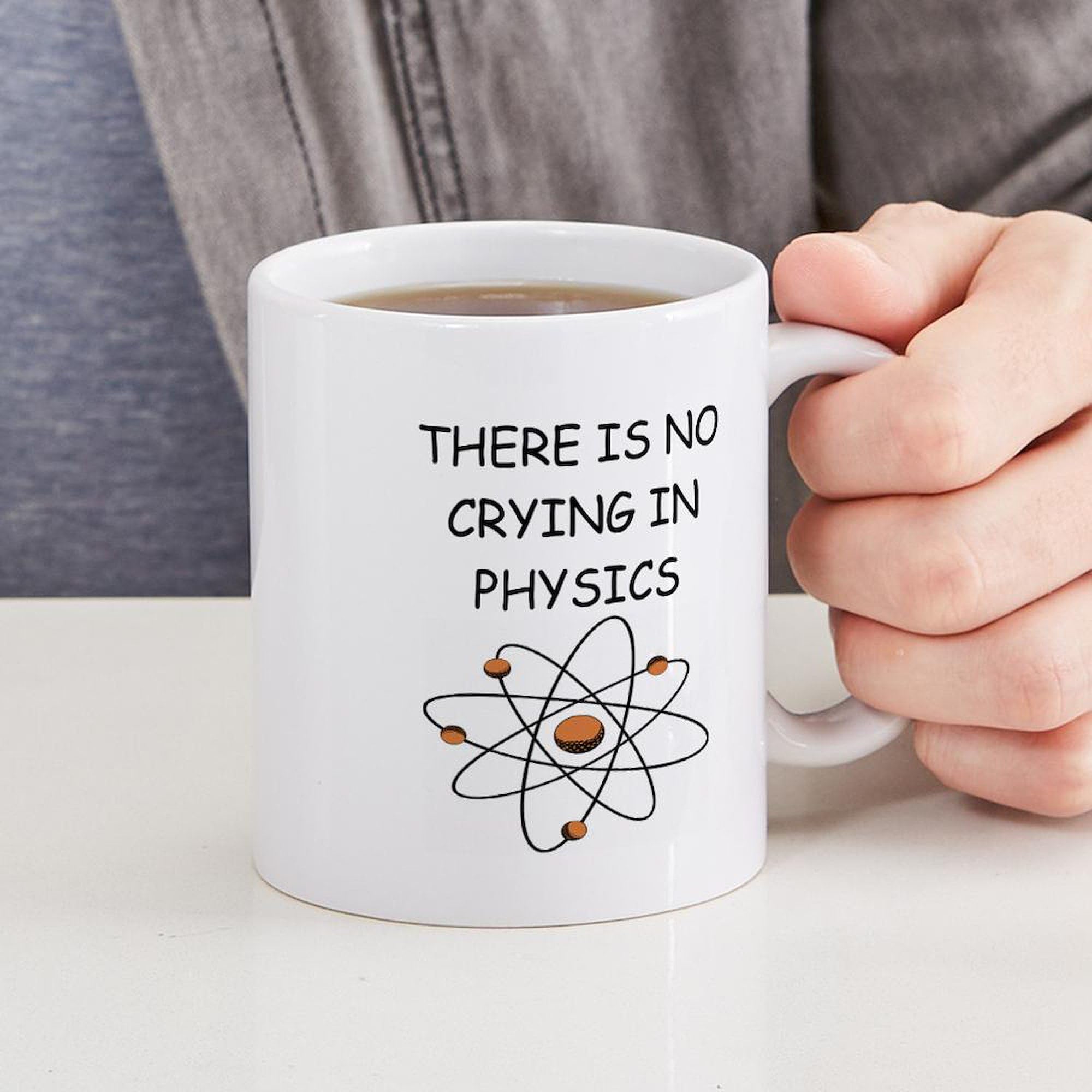 11 oz (325 ml) Physics Joke Ceramic Coffee Mug - Funny Science Teacher Gift for Classroom, Office & Home Use | CafePress