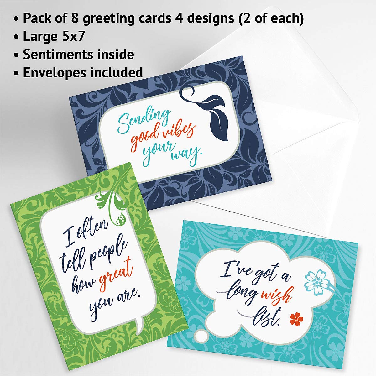 Friendship Greeting Cards Set of 8 (4 Designs) - 5