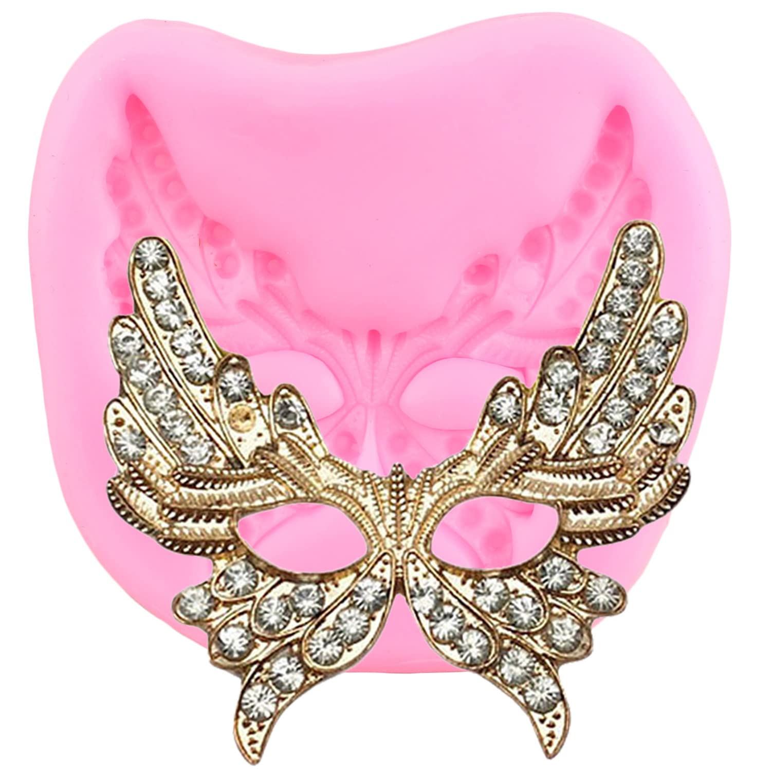 Zixiang Silicone Masquerade Mask Molds - Set of 4 for Cake Decorating, Fondant, Cupcake Toppers, Candy, Resin Clay, Chocolate & Gum Paste - Perfect for Halloween, Cosplay, and DIY Craft Projects