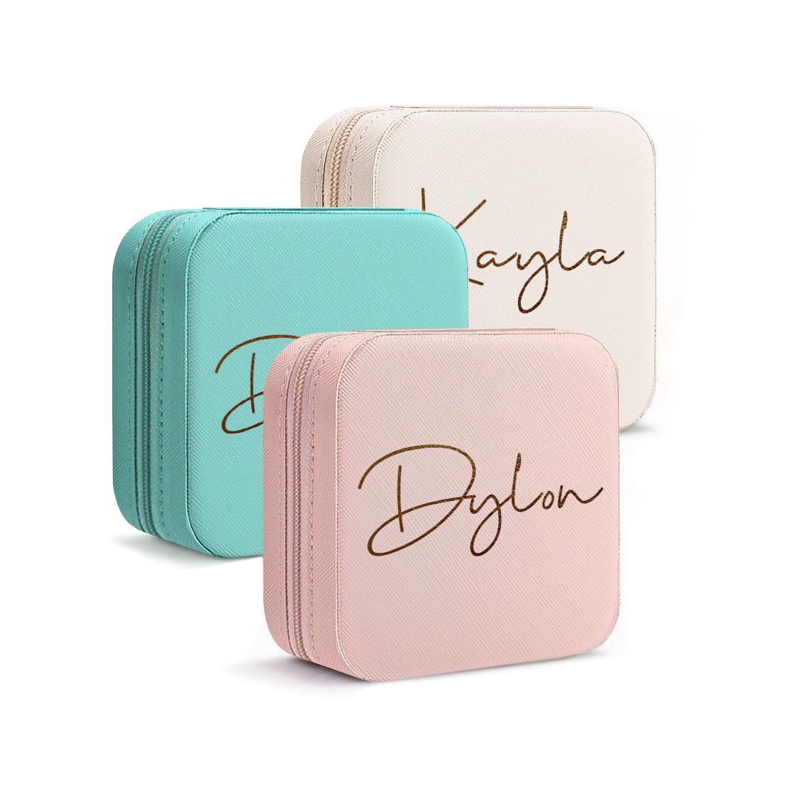 Personalized Name Jewelry Box for Women - Leather Travel Jewelry Case with Engraving, Perfect for College Dorm Essentials, Graduation Gifts 2024, Bridesmaid Proposal & Wedding Gifts - Ideal for Travel, Home Storage & Special Occasions