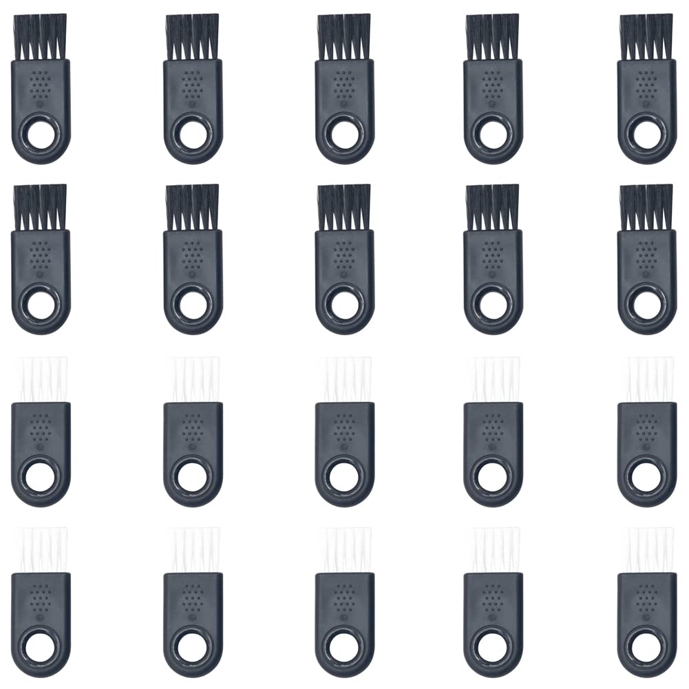 20 Pieces Shaver Cleaning Brush Set - Trimmer & Razor Cleaning Tool for Grooming, Black - Perfect for Beard Trimmers, Electric Shavers & Hair Clippers at Home or Salon