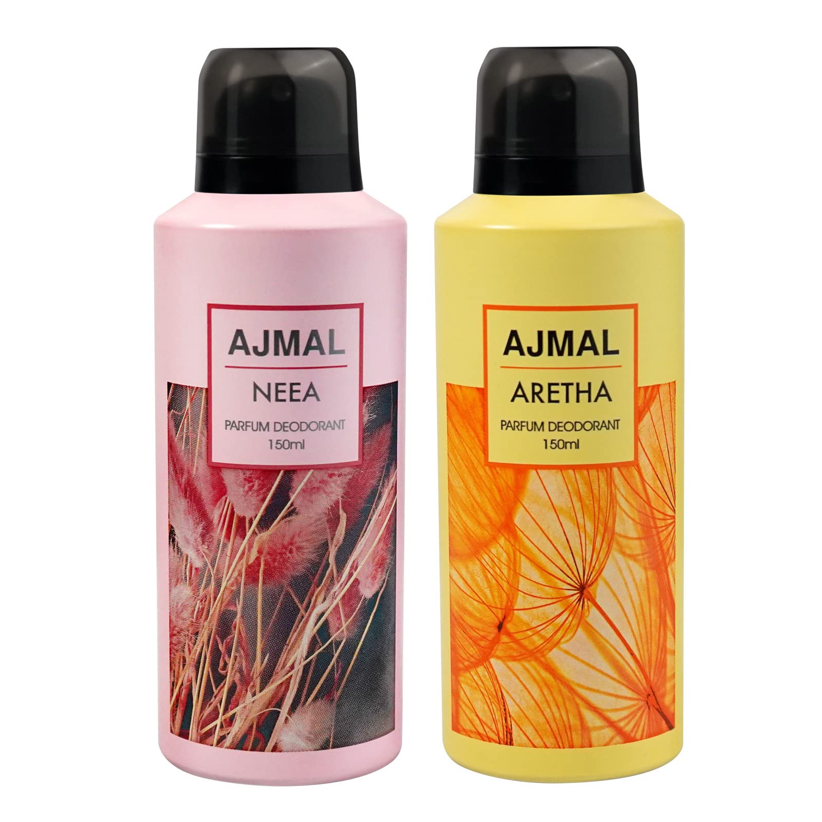 Ajmal Neea & Aretha Long Lasting Deodorant Perfume Spray for Women - 150ml Each (Online Exclusive Gift Set) - Perfect for Daily Wear, Office & Special Occasions