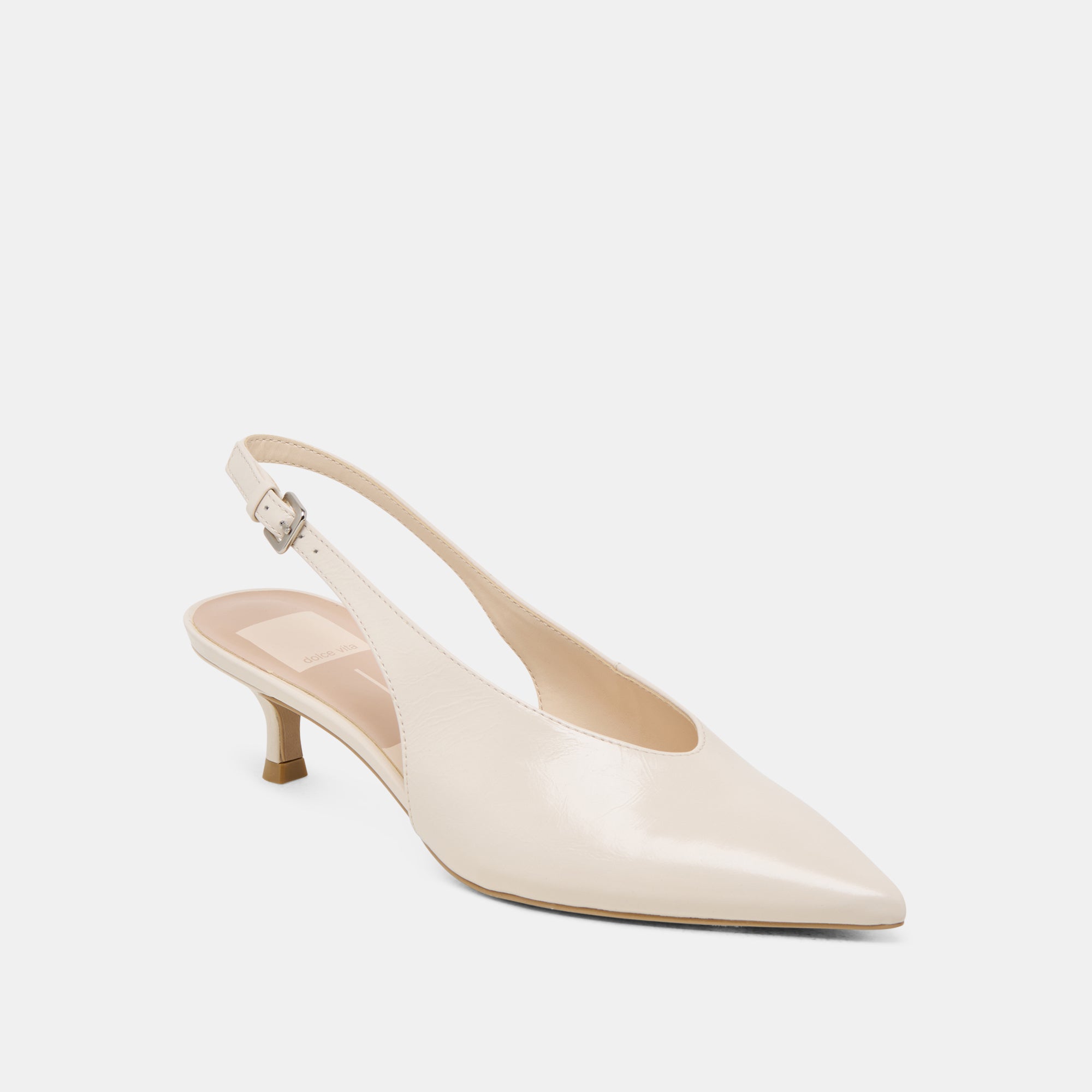 ALENNA Women's High Heels - Bone Crinkle Patent Leather Pumps for Party, Wedding & Evening Wear - Stylish Dress Shoes for Women