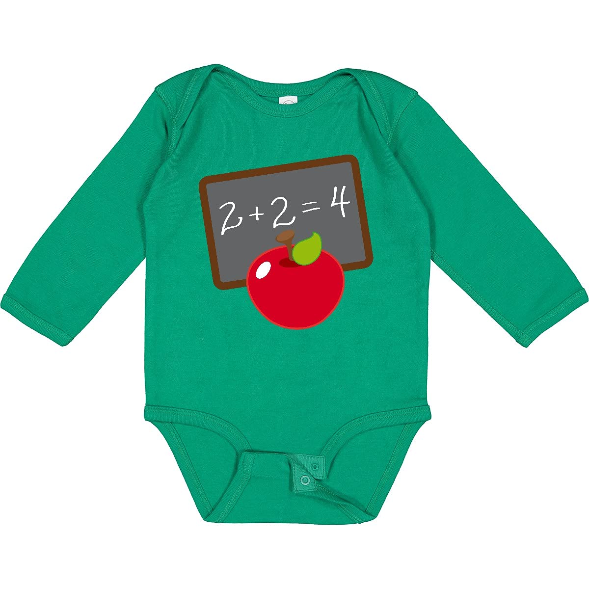 Inktastic Chalkboard and Apple School Long Sleeve Baby Bodysuit - Perfect for Classroom Photos, Teacher Appreciation Gifts & Back-to-School Outfits