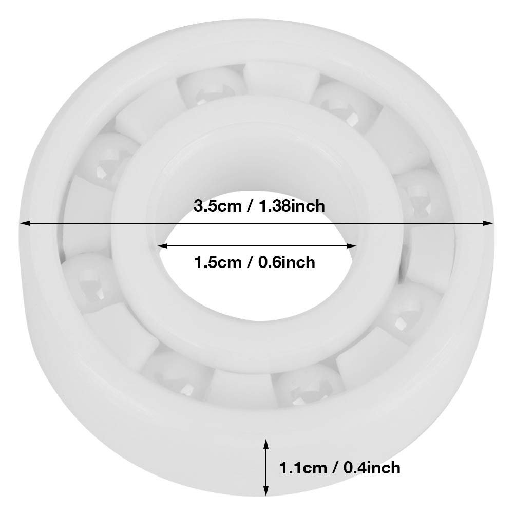 6202 Full Ceramic ZrO2 Ball Bearing 15x35x11mm - High Precision Zirconia Ceramic Bearings for RC Cars, Drones, Skateboards & Industrial Machinery