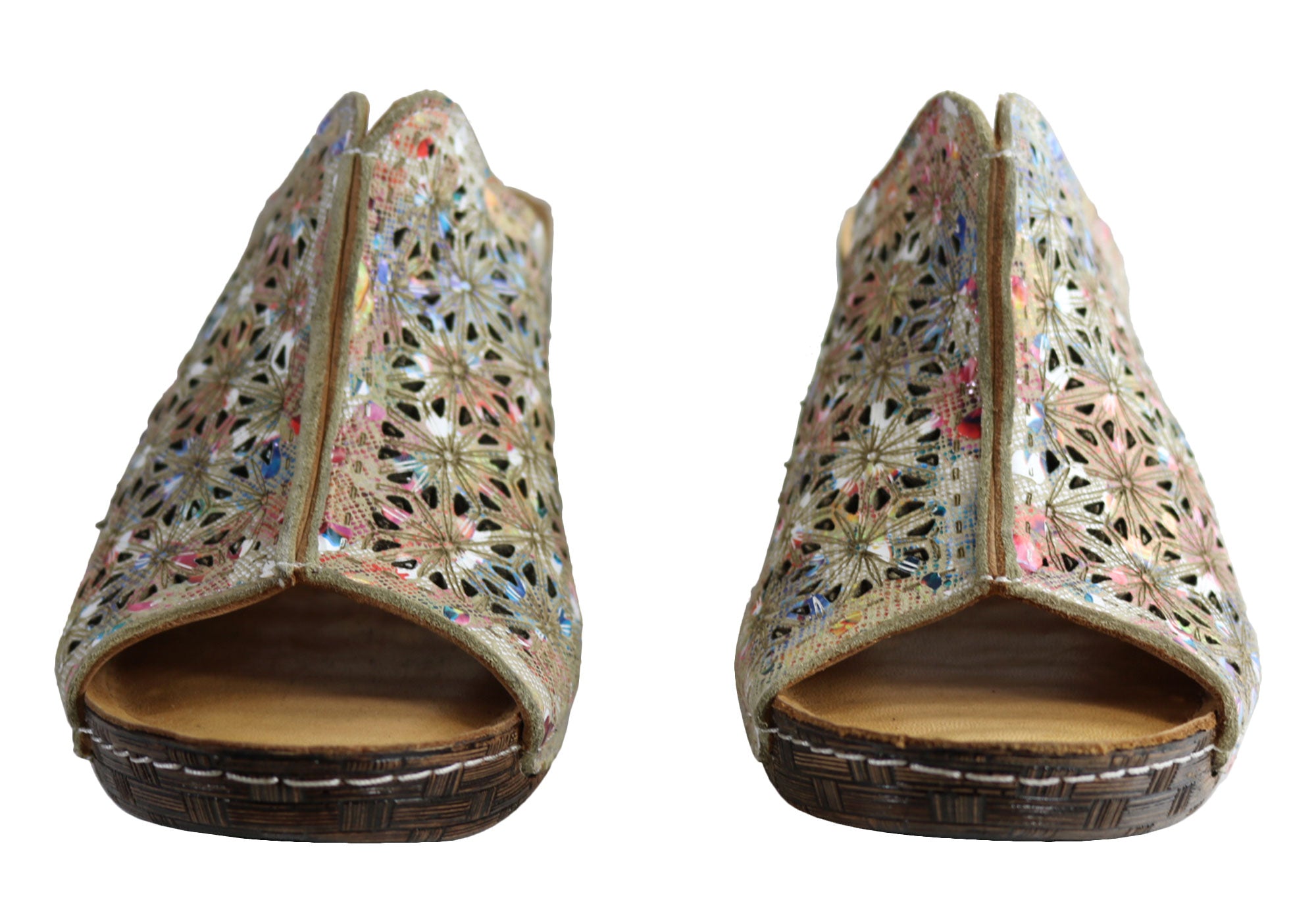 Orizonte Deb Women's European Leather Comfortable Wedge Slide Sandals - Stylish & Supportive for Summer, Beach, and Casual Outings