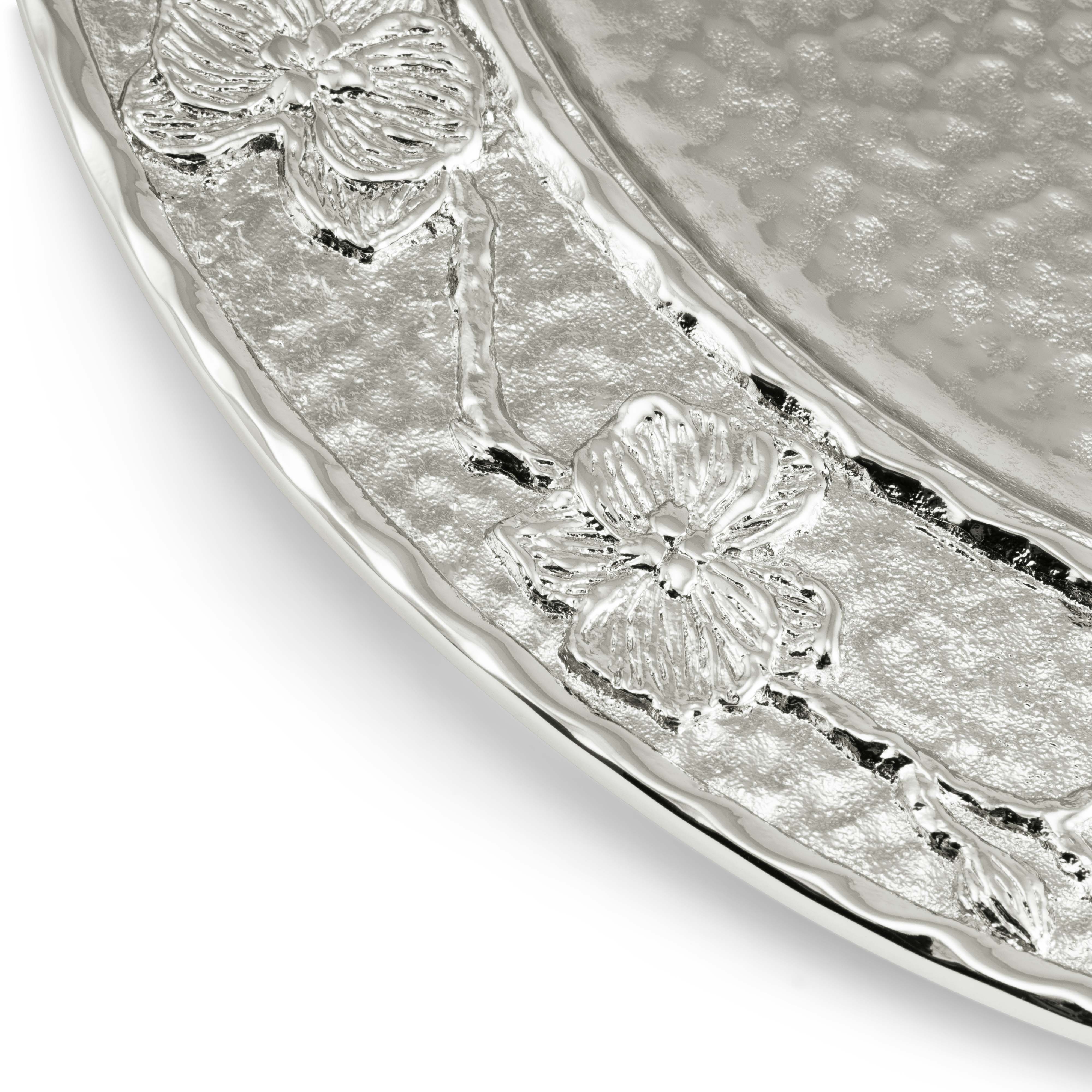 Elegant White Orchid Charger Plate - 12 Inch Decorative Dinner Plate for Weddings, Parties & Formal Dining - Perfect for Table Settings & Special Occasions