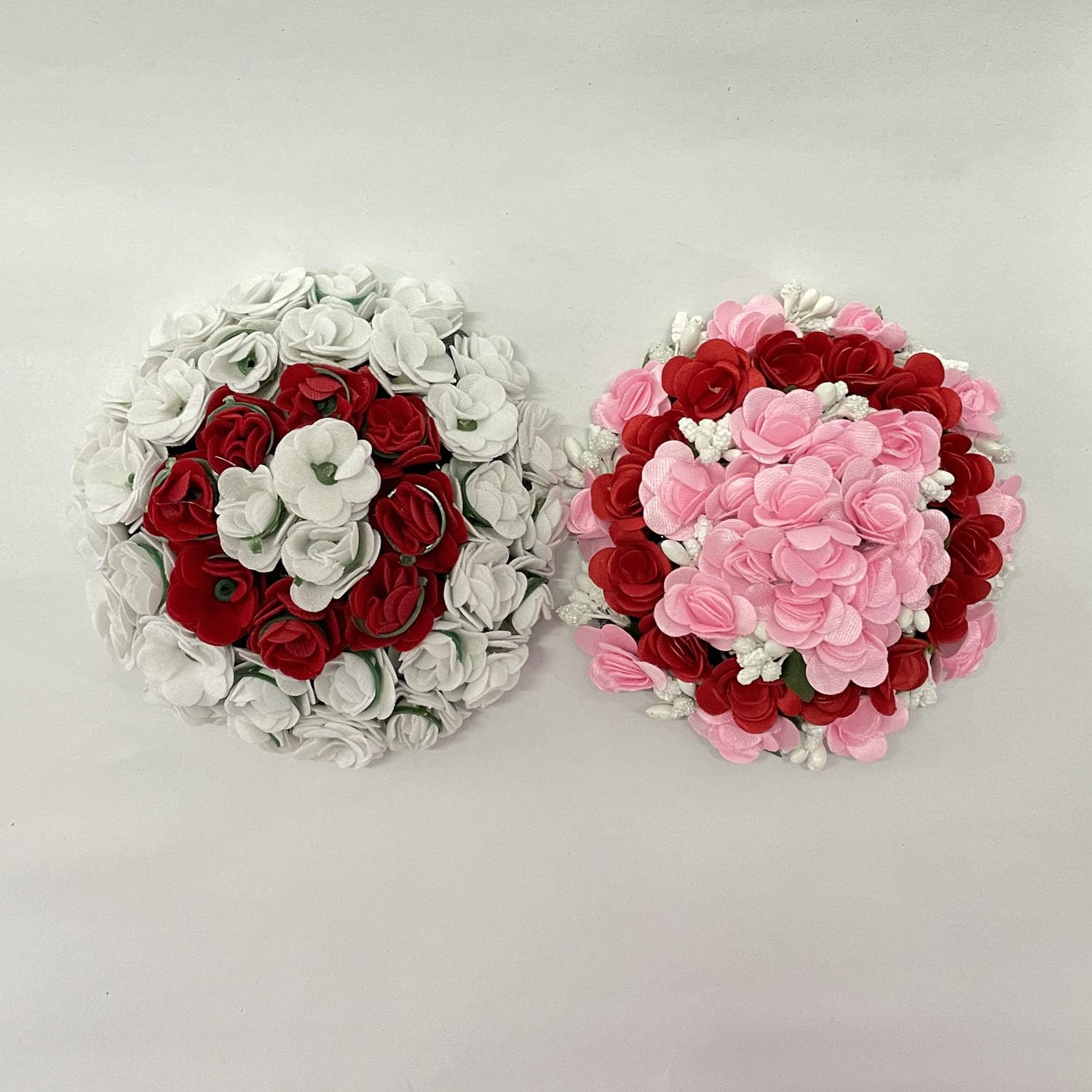 2Pc Artificial Hair Bridal Bun & Gajra Flower Hair Accessories for Women - Wedding, Party & Indian Traditional Occasions