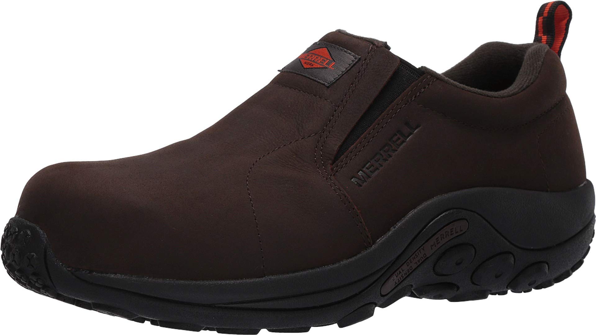 Merrell Men's Jungle MOC Leather Comp Toe Work Shoe - Slip Resistant Safety Shoes for Construction, Hiking & Outdoor Work