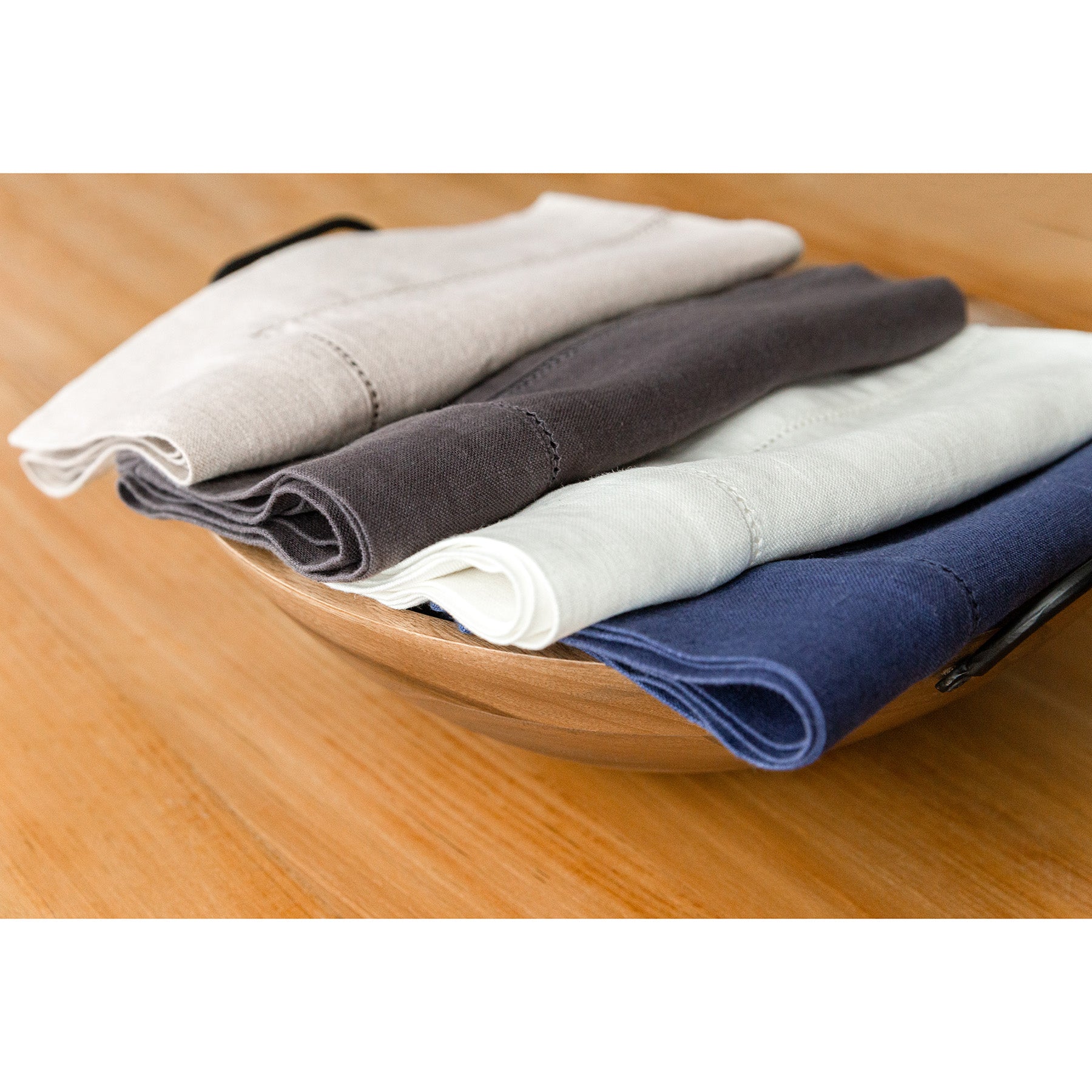 Premium Heavyweight Hemstitch Linen Napkins - Set of 4 - Elegant Dinner Party & Formal Dining Table Decor