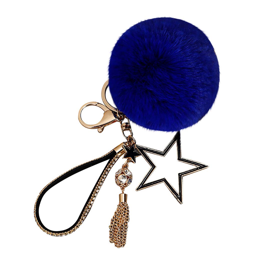 Sparkling Rhinestone Keychain with Ring Chain - Elegant Purse & Bag Accessory for Women | Perfect for Keys, Mace, and Hair Ties | Stylish Gift for Any Occasion