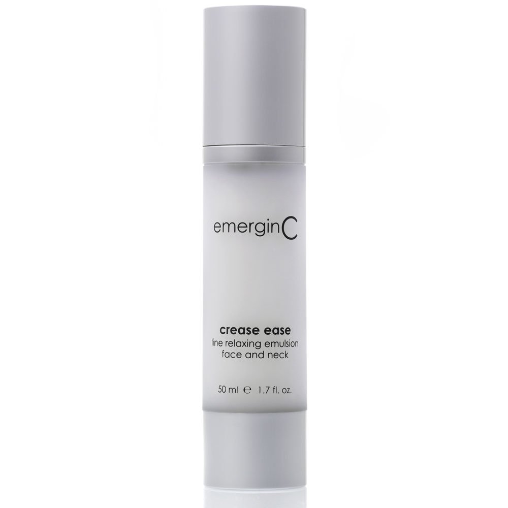 emerginC Crease Ease Emulsion - Anti-Aging Face & Neck Serum with Peptides, Micro-Collagen & Sweet Almond Oil for Wrinkles & Fine Lines (1.6 oz/50ml) - Daily Moisturizer for Mature & Dry Skin