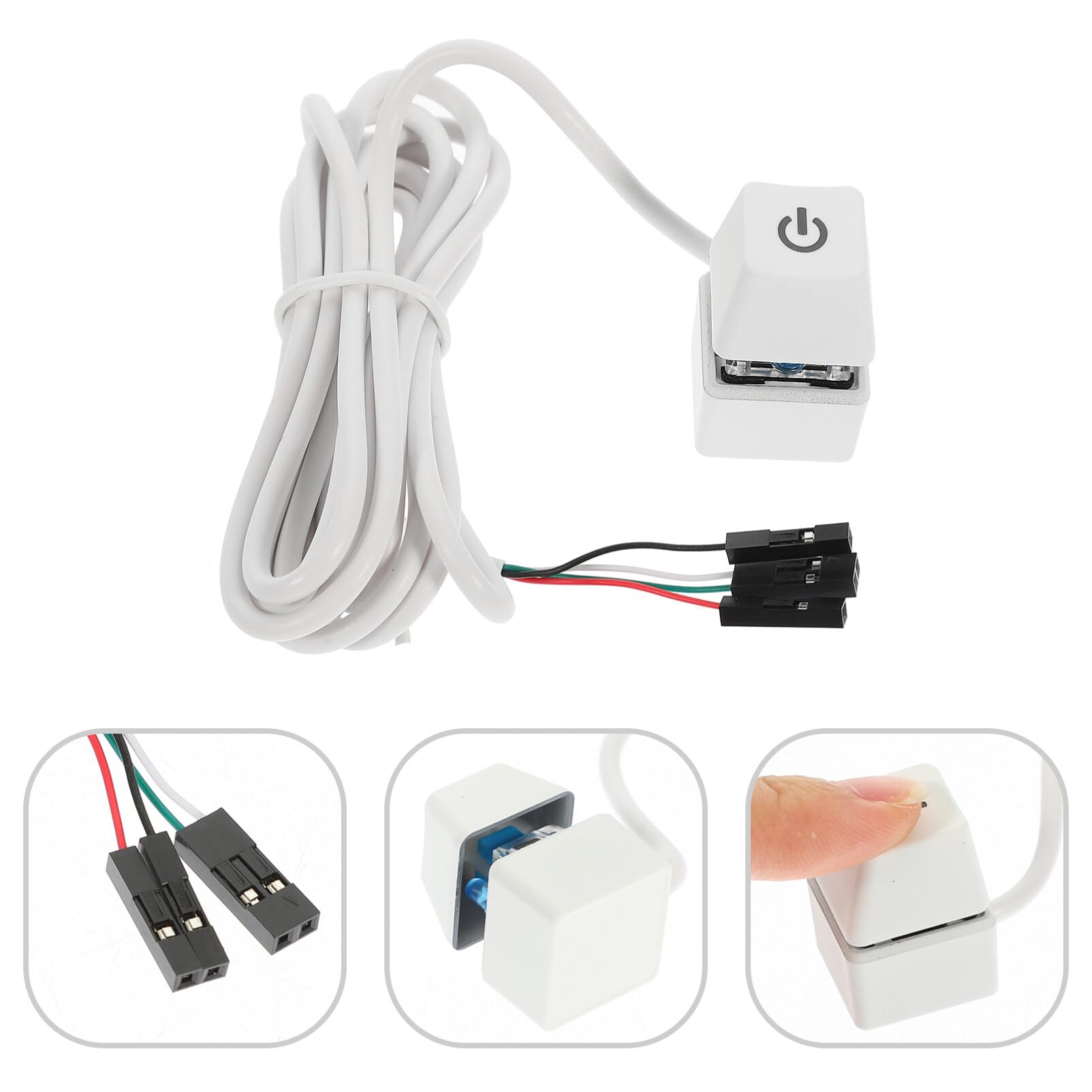 iplusmile External Desktop Computer Power Button Cable - PC Case Power Switch for Gaming, Office & Internet Cafe Use - Durable Power Supply Cable for Easy PC Control