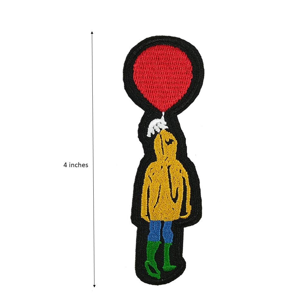 Horror We All Float Down Here Embroidered Iron On Patch - Scary Stephen King IT Inspired Sew-on Badge for Jackets, Backpacks, Hats & DIY Crafts