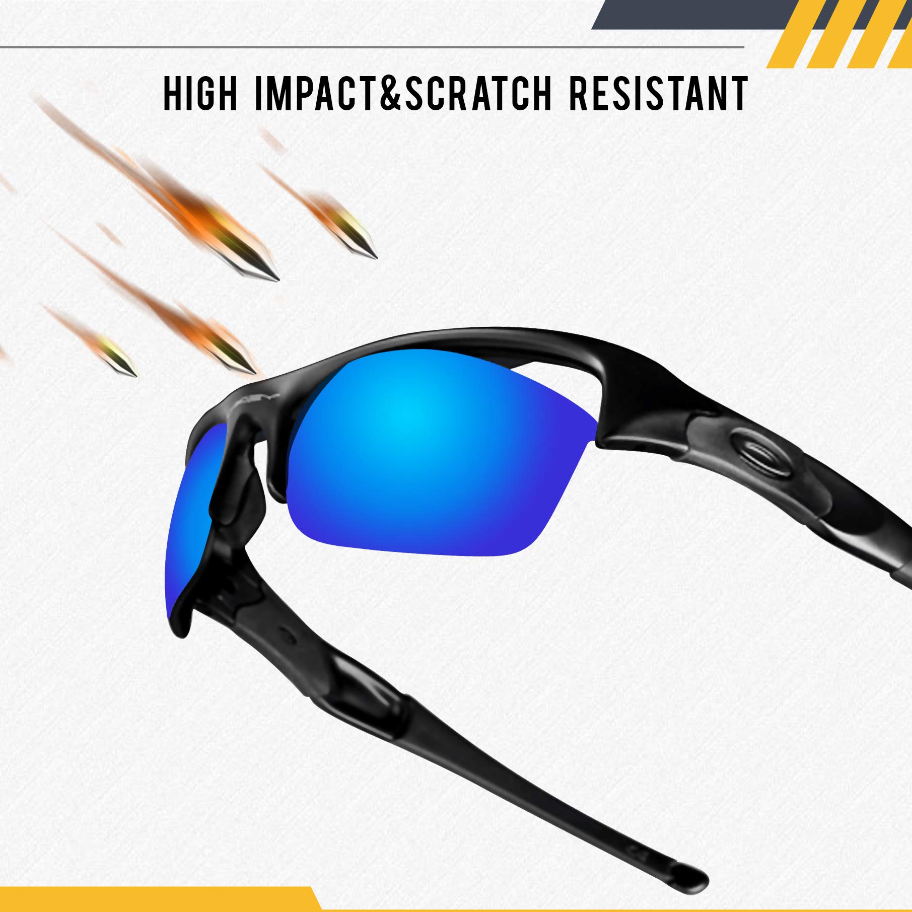 Premium Polarized Replacement Lenses for Oakley M Frame Strike Sunglasses - Dark Black, Silver Mirror, Blue Mirror & Fire Orange Mirror Options | UV Protection for Cycling, Running & Outdoor Sports