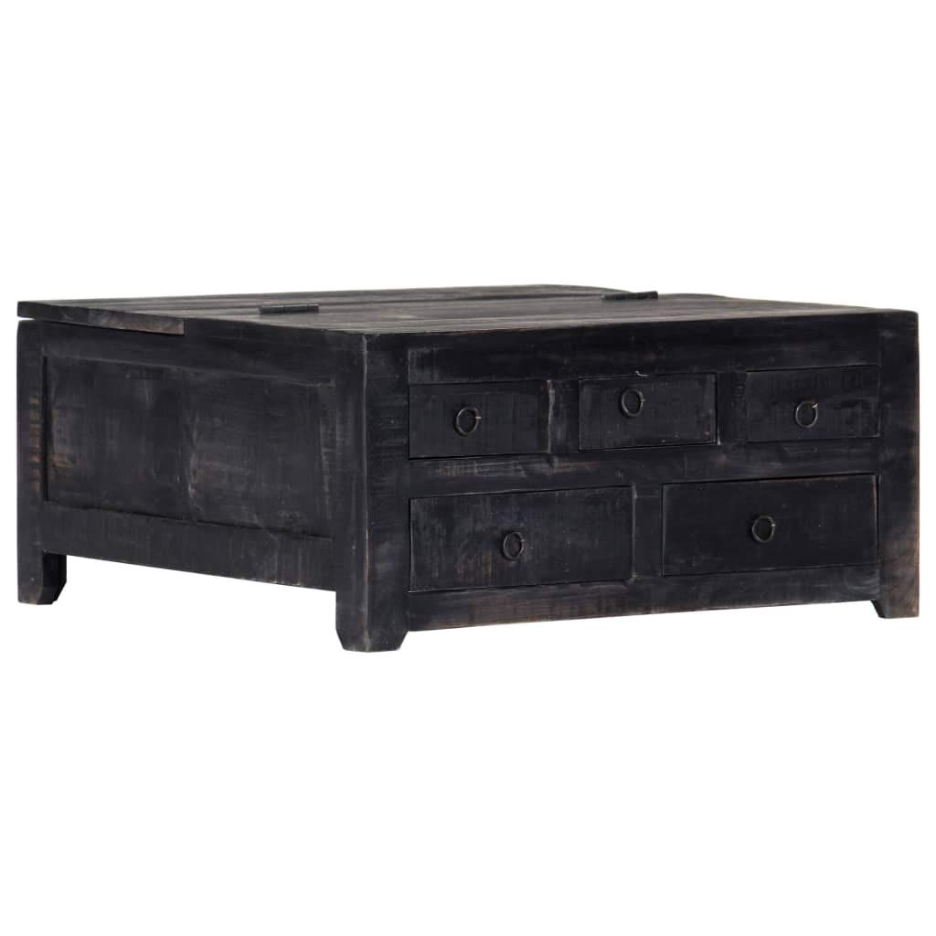 Rustic Wood Coffee Table with Storage - 25.6