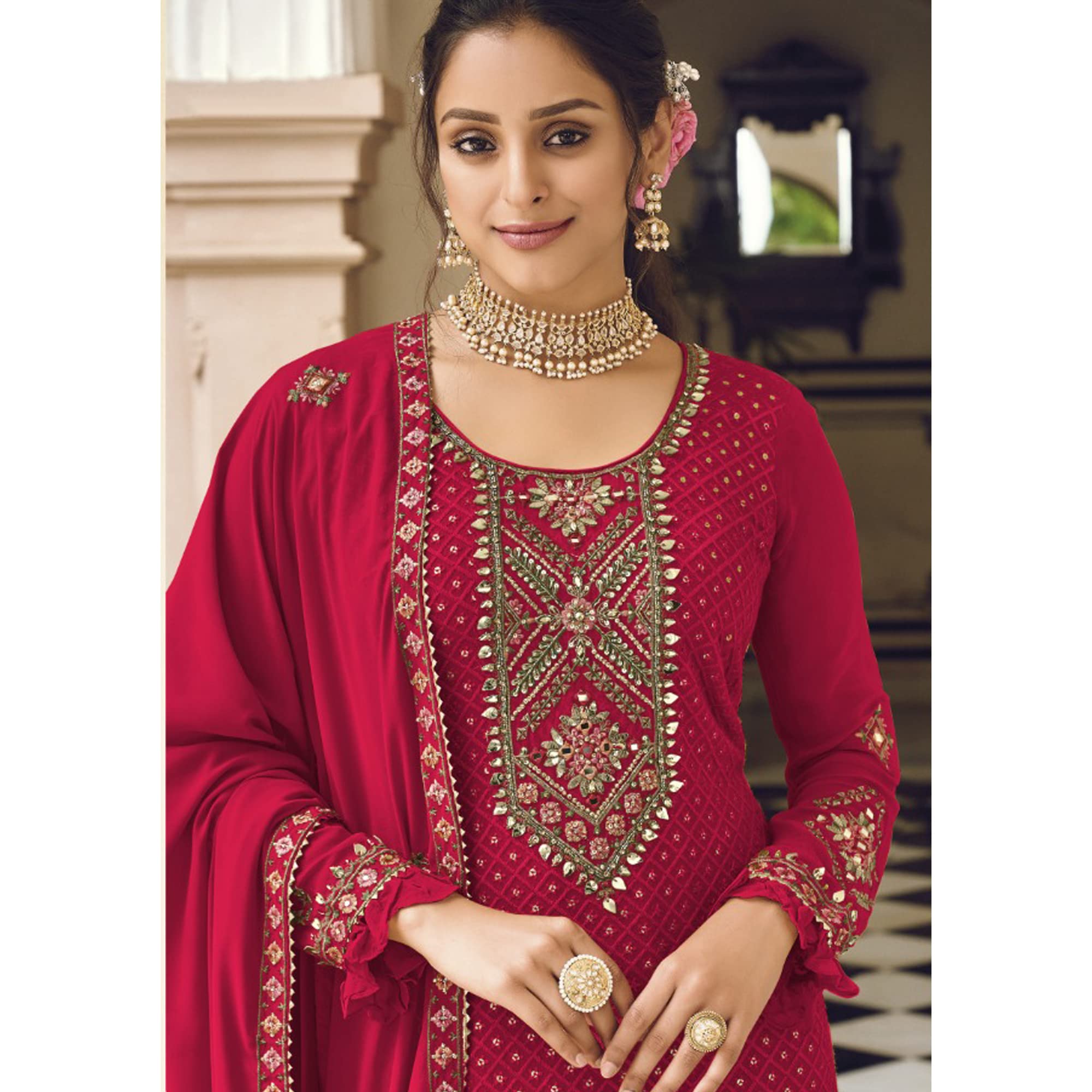 Indian Designer Women's Shalwar Kameez Suits - Pakistani Ethnic Party Wear with Churidar Pants | Elegant Traditional Dress for Weddings, Festivals & Special Occasions