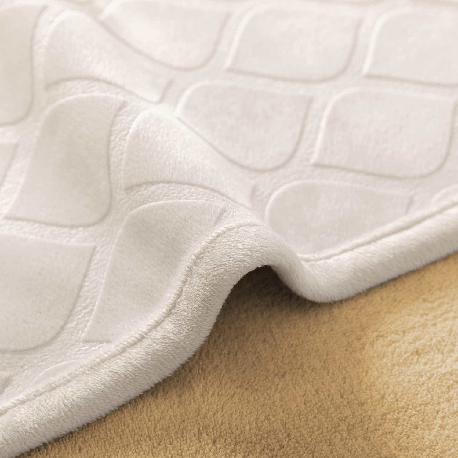 Waterproof Dog Blanket - 82x82 Inch Cozy Plush Pet Throw for Sofa & Couch | Moroccan Velvet Fuzzy Bed Cover (Cream & Sand) - Perfect for Indoor Lounging, Travel & Pet Protection