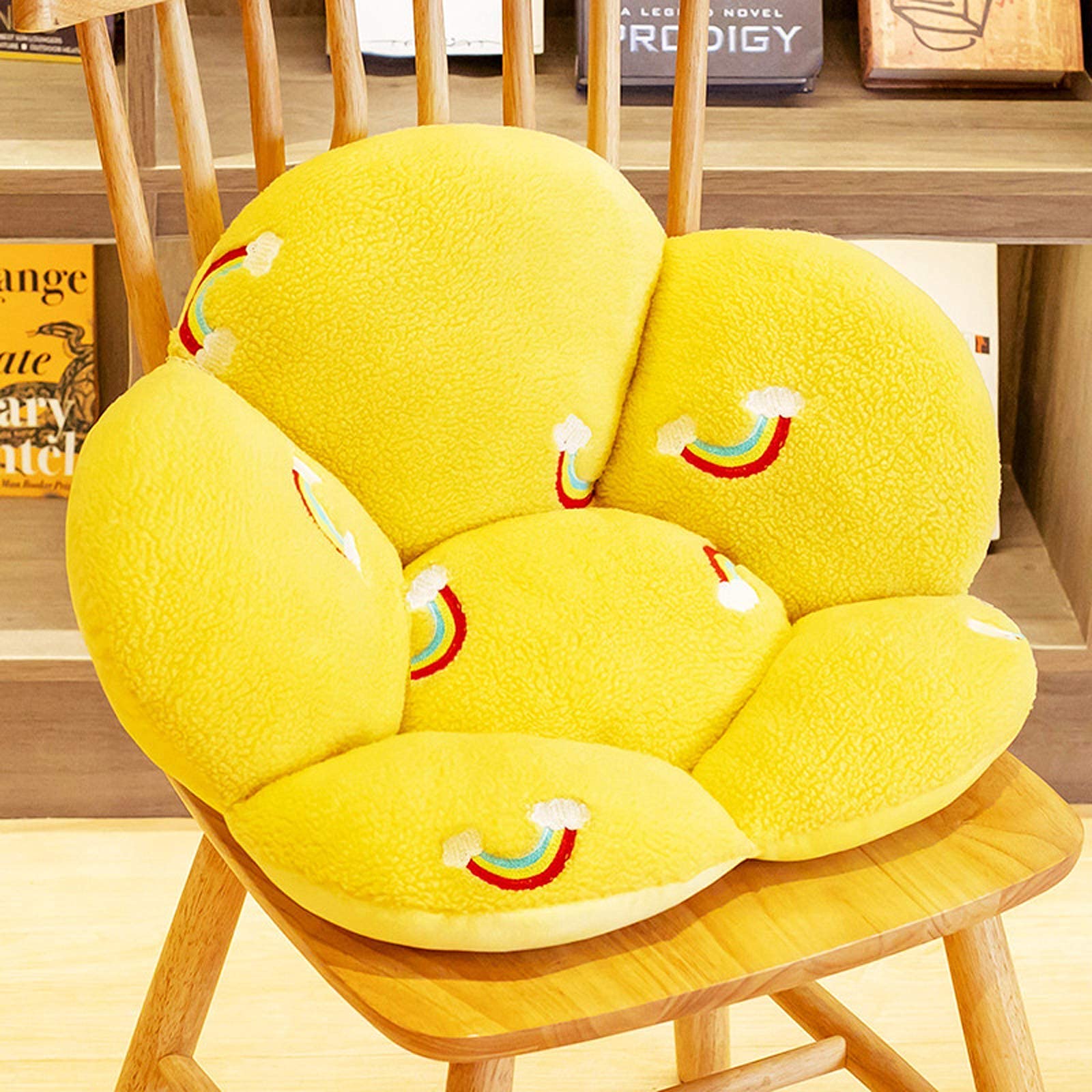 Erddcbb Premium Cotton Square Chair Cushion - Soft Fleece Seat Pad for Office Chairs, Wheelchairs & Home Use (Cream Color) - Comfortable & Supportive for Long Sitting Sessions