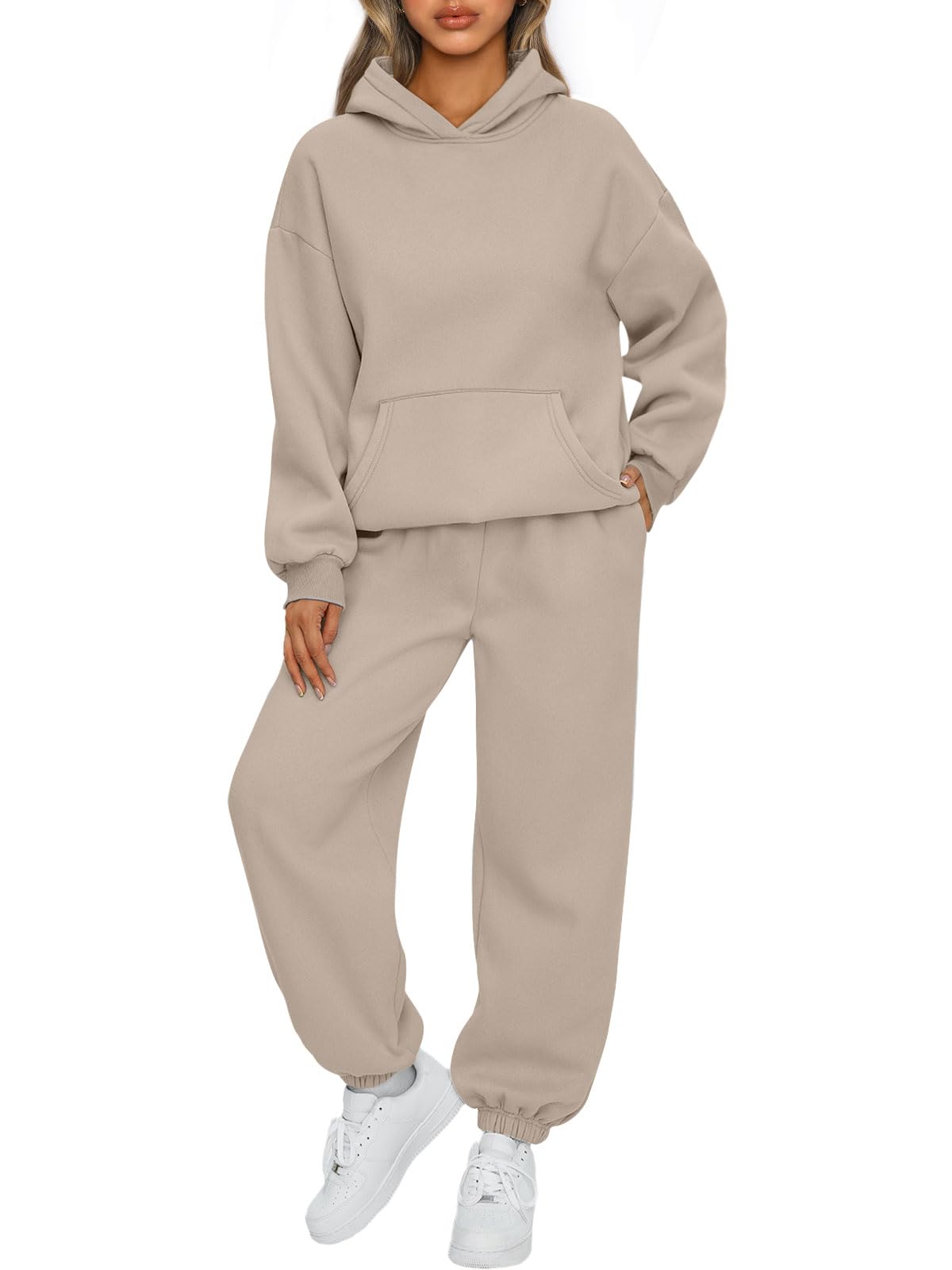 AUTOMET Women's 2-Piece Lounge Set - Oversized Hoodie & Baggy Sweatpants with Pockets | Cozy Fall Fashion Outfit for Home, Workout & Casual Wear
