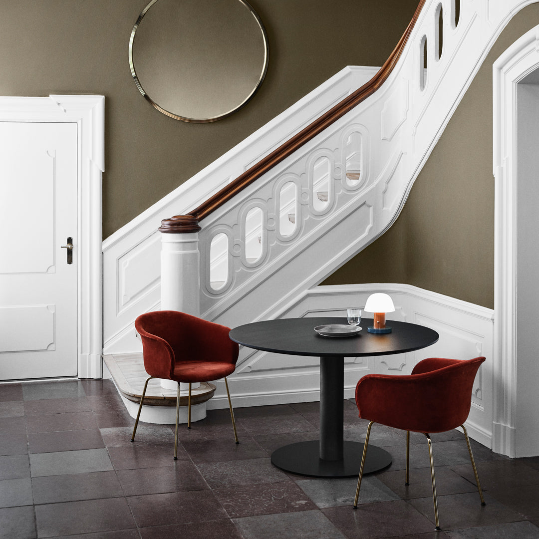 SK12 Modern Dining Table with Center Base - Perfect for Small Spaces, Apartments, and Cozy Kitchens