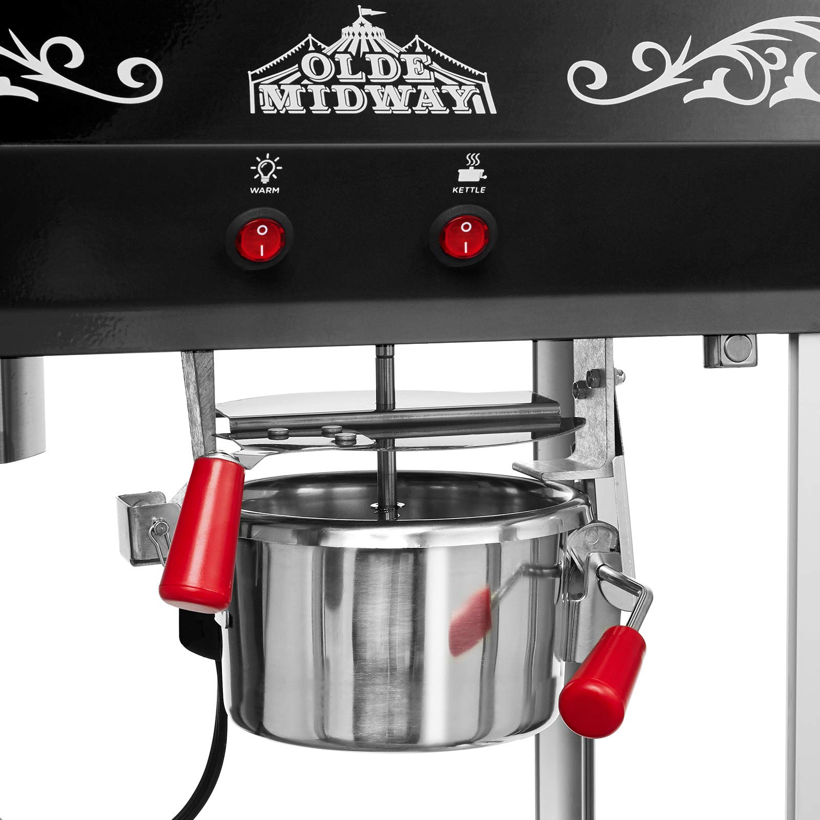 Olde Midway Commercial Popcorn Machine - 6-Ounce Kettle Popper for Movie Theater Style Popcorn at Home (Black) - Perfect for Parties, Carnivals & Home Theater Nights