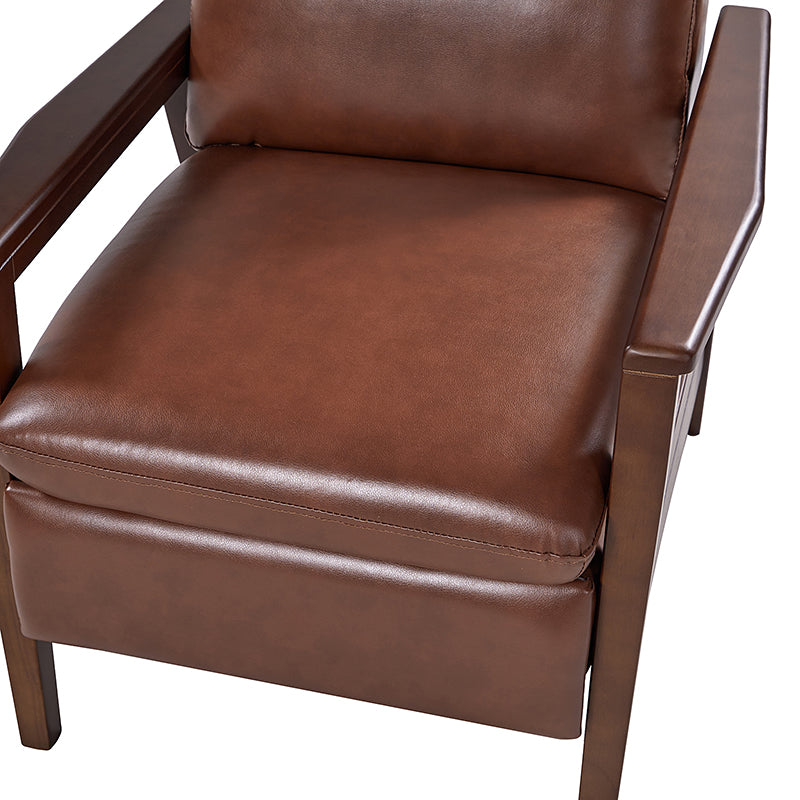 Premium Rainer Faux Leather Recliner Chair with Solid Wood Frame - Timeless Elegance for Living Room, Home Theater & Office Comfort