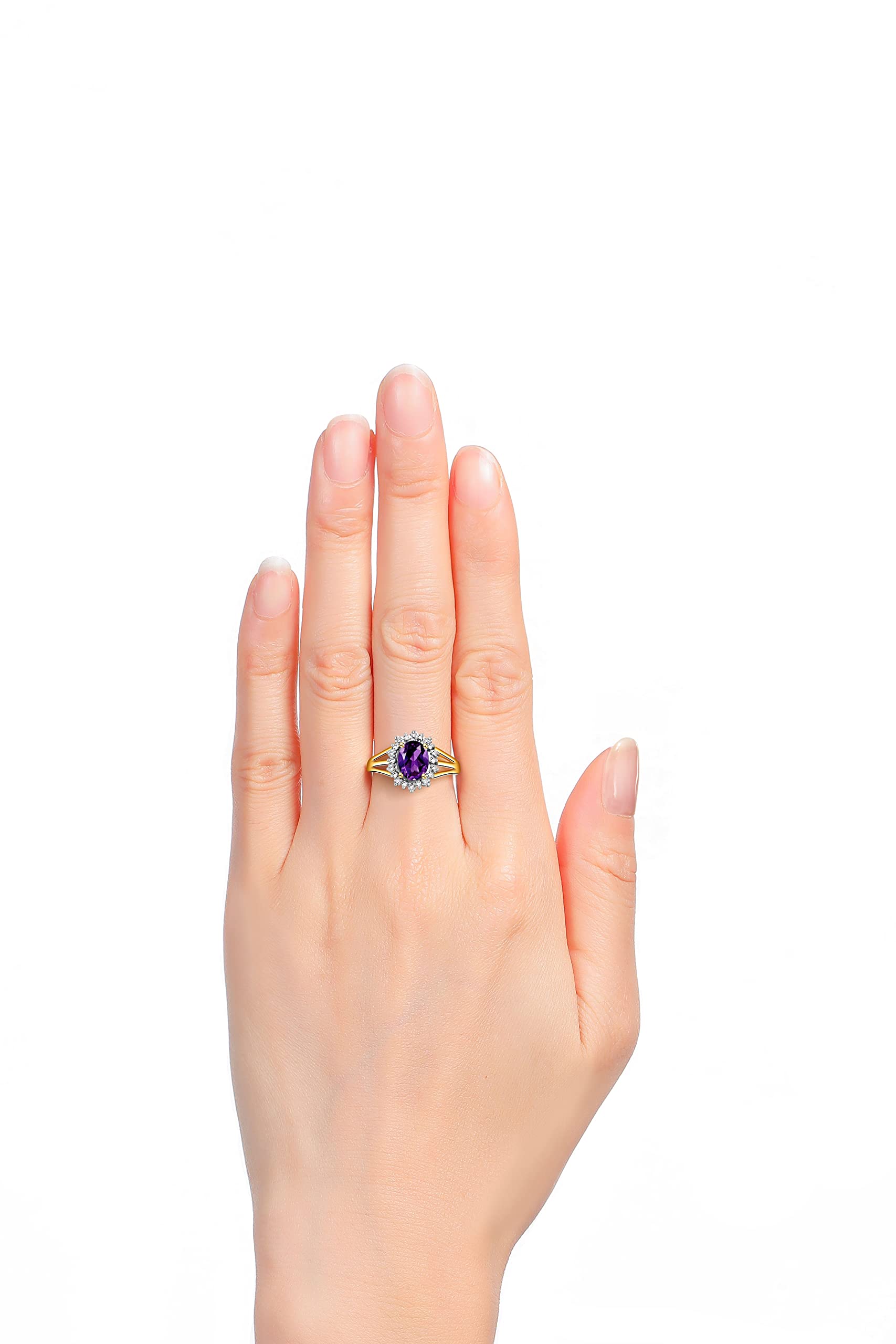 Rylos Women's Yellow Gold Plated Silver Princess Diana Ring & Pendant Set with 9X7MM Birthstone Gemstone & Diamonds - Matching Friendship Jewelry for Birthdays, Anniversaries & Gifts (Sizes 5-10)
