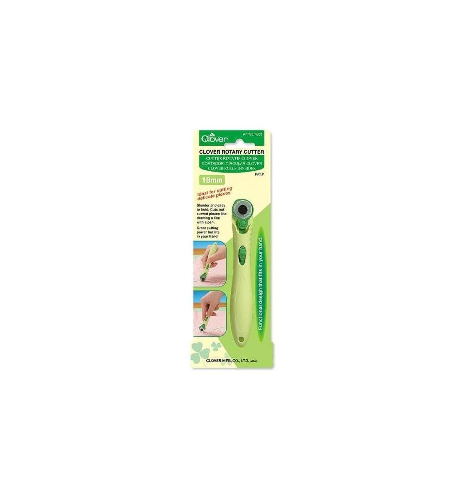 Clover Rotary 18mm Fabric Cutter (7503) - Perfect for Quilting, Sewing & DIY Craft Projects
