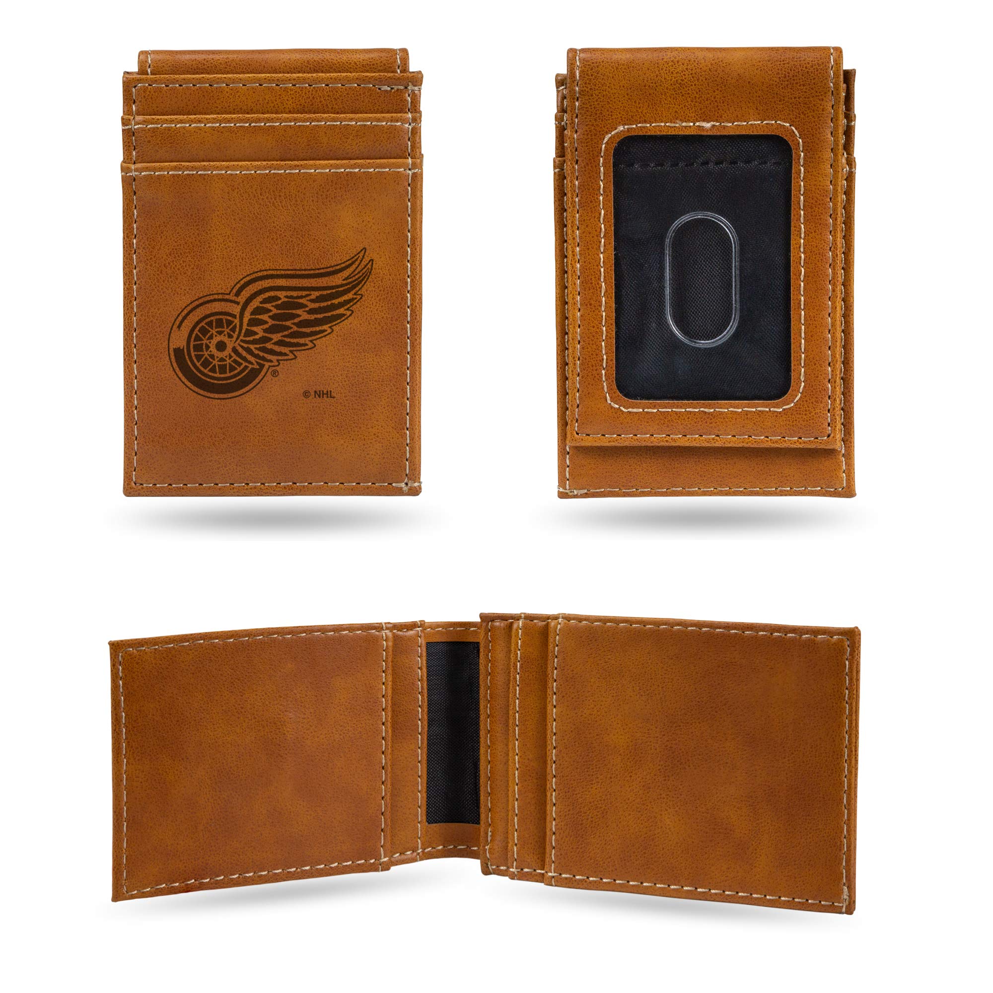 NHL Hockey Laser Engraved Front Pocket Wallet - Slim & Comfortable Bifold Wallet for Men | Perfect for Hockey Fans & Everyday Carry (Sports, Gifts, Travel)