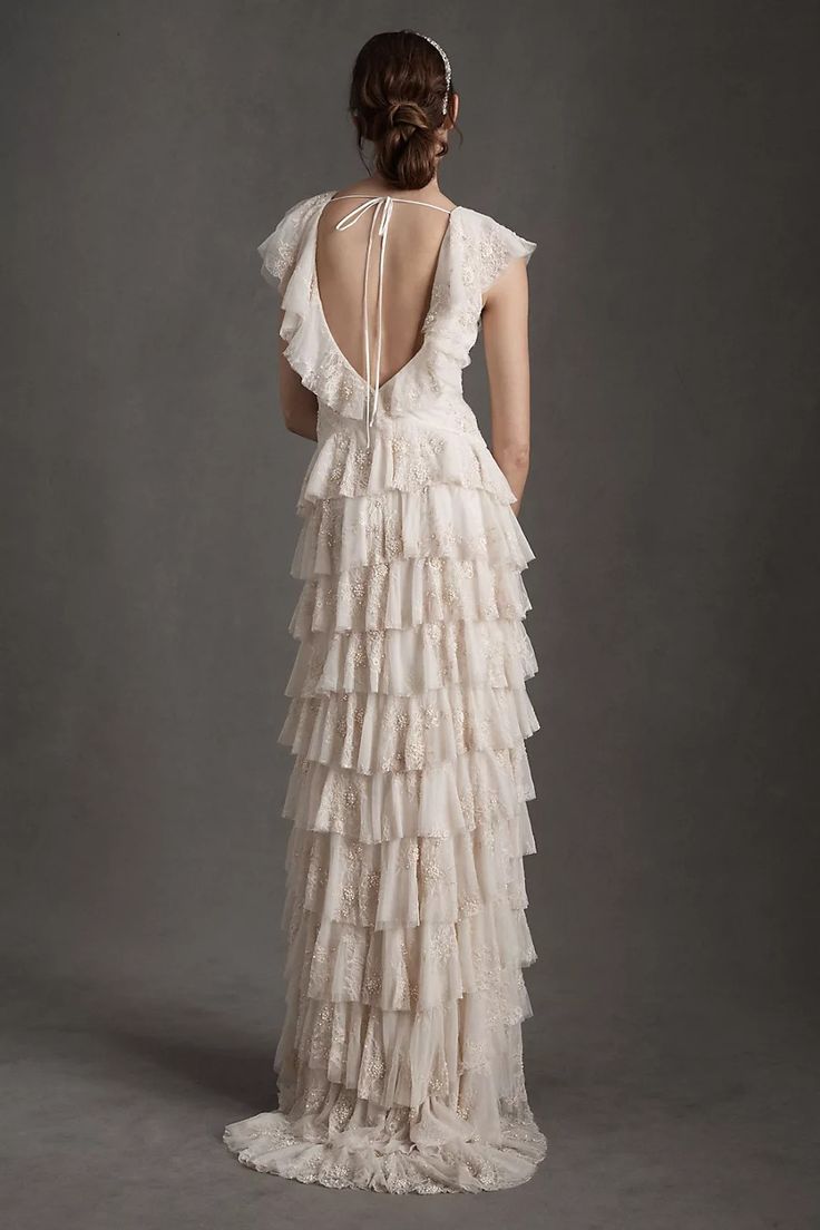 BHLDN Larke Gown - Elegant Wedding Dress with Lace Details | Perfect for Bridal Ceremonies, Formal Events & Special Occasions