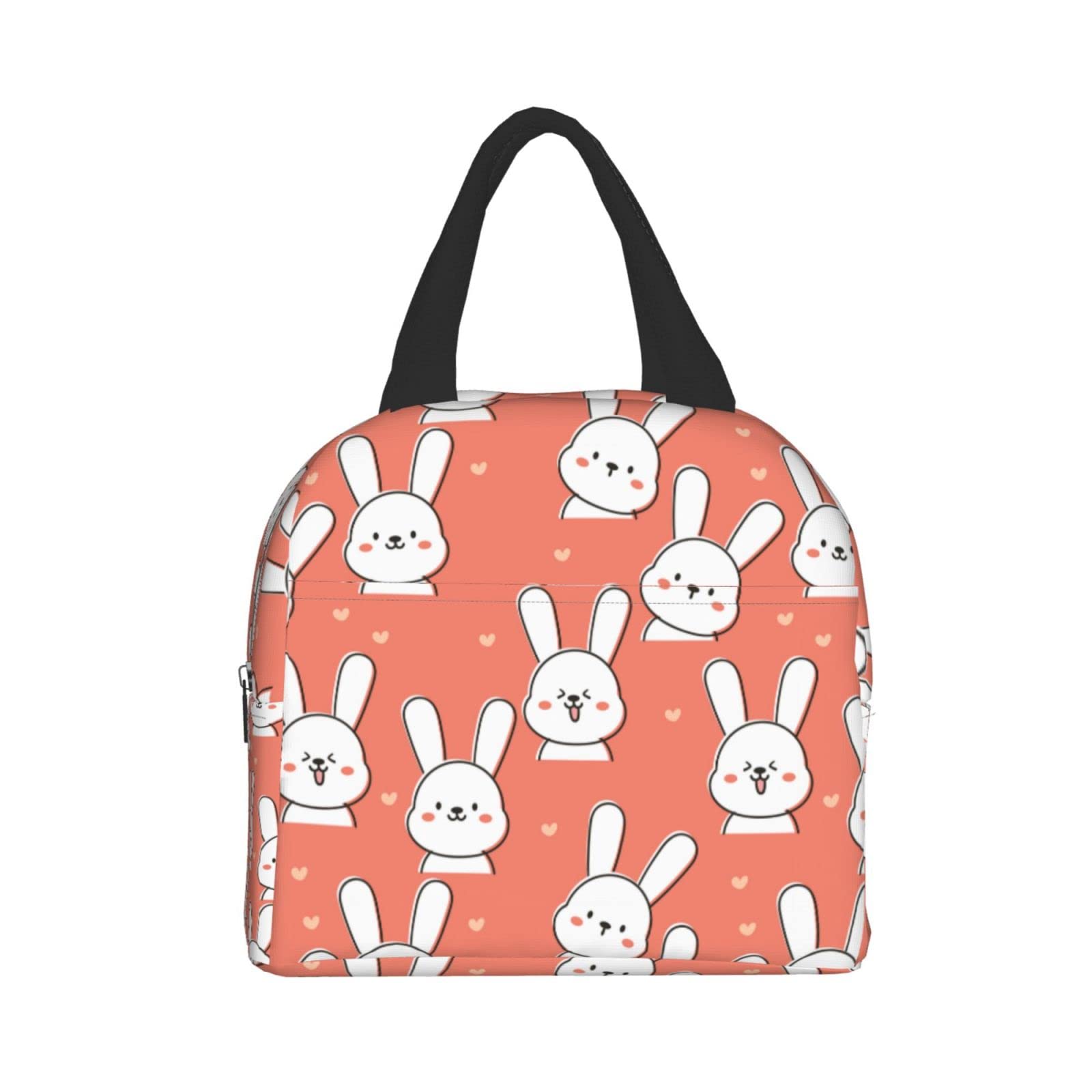 Cute Rabbit with Heart Insulated Lunch Box - Reusable & Portable Meal Container for Men & Women - Perfect for Work, Travel, Picnic & School Lunch