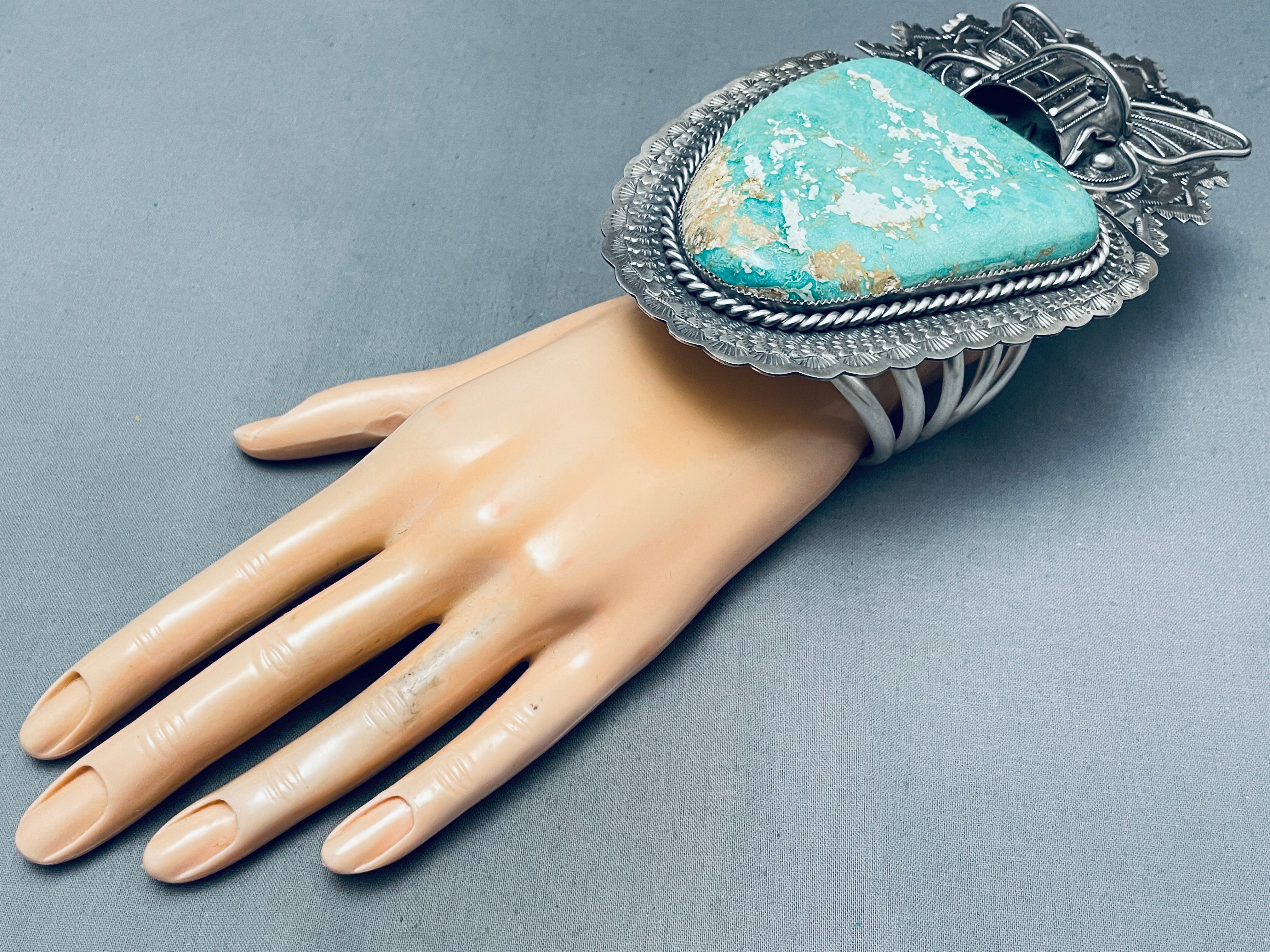305 Grams Authentic Native American Navajo Sterling Silver Kachina Bracelet - Handcrafted Tribal Jewelry for Women, Gift for Her, Boho Festival Accessory