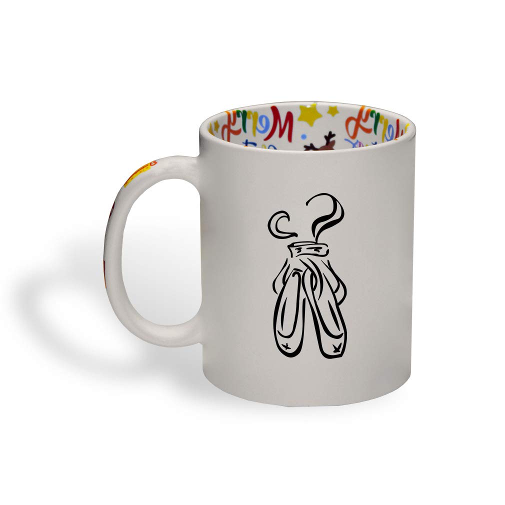 Ceramic Christmas Coffee Mug with Ballet Shoes Design - Funny Ballerina Tea Cup for Women | Perfect Gift for Dancers, Ballet Lovers & Coffee Enthusiasts
